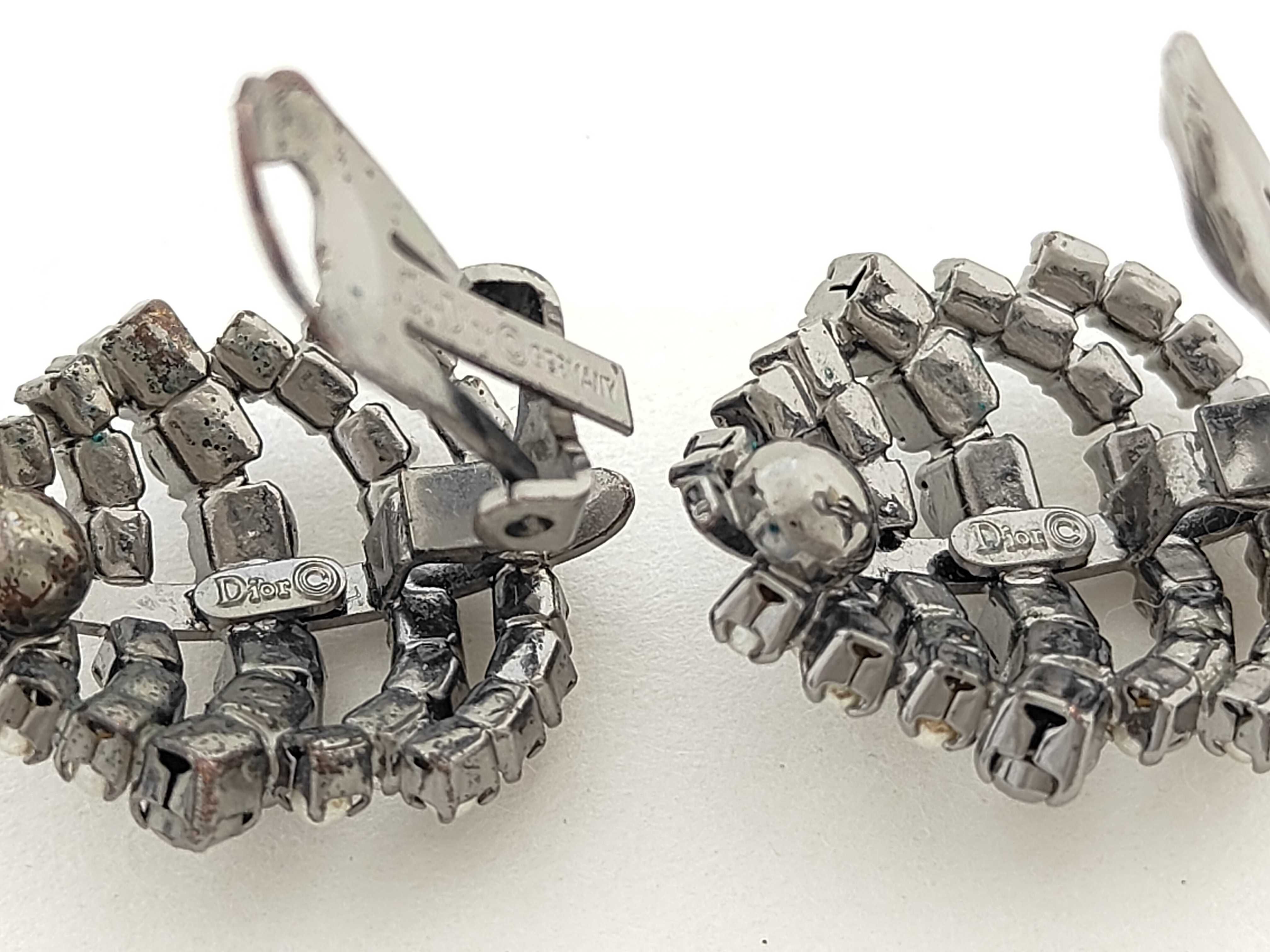 pearl rhinestone silver 9.8g earrings — view 4
