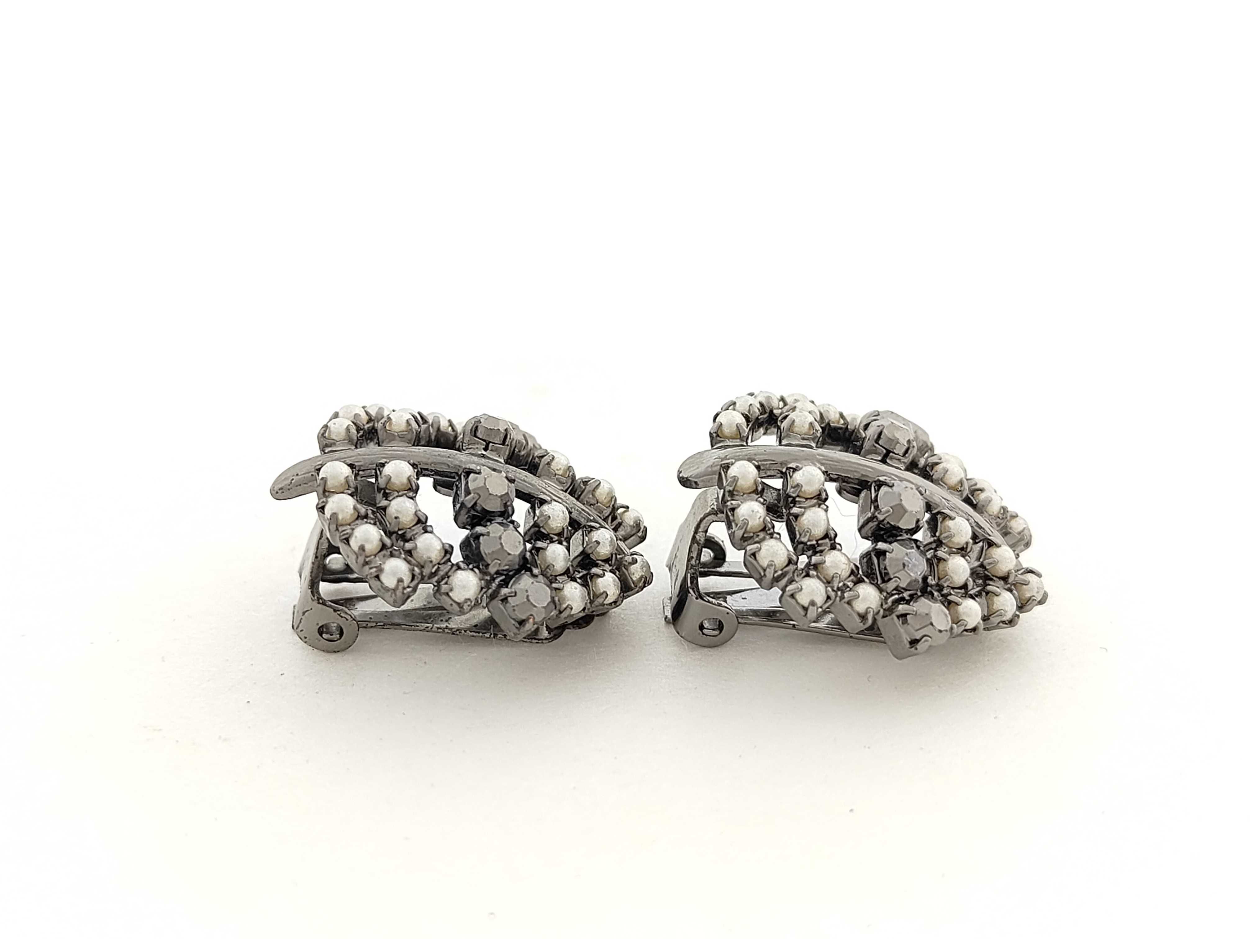 pearl rhinestone silver 9.8g earrings — view 7