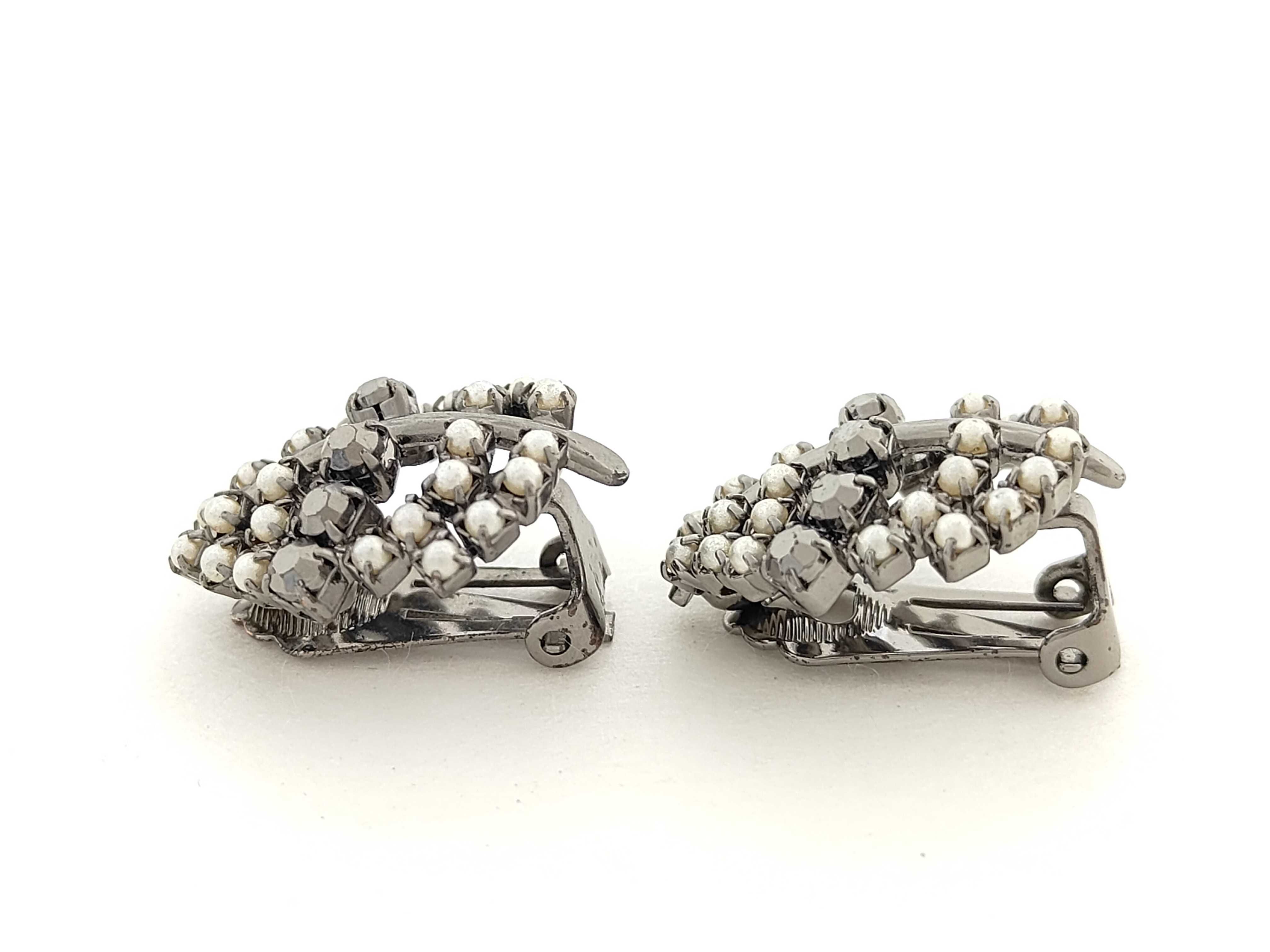 pearl rhinestone silver 9.8g earrings — view 8