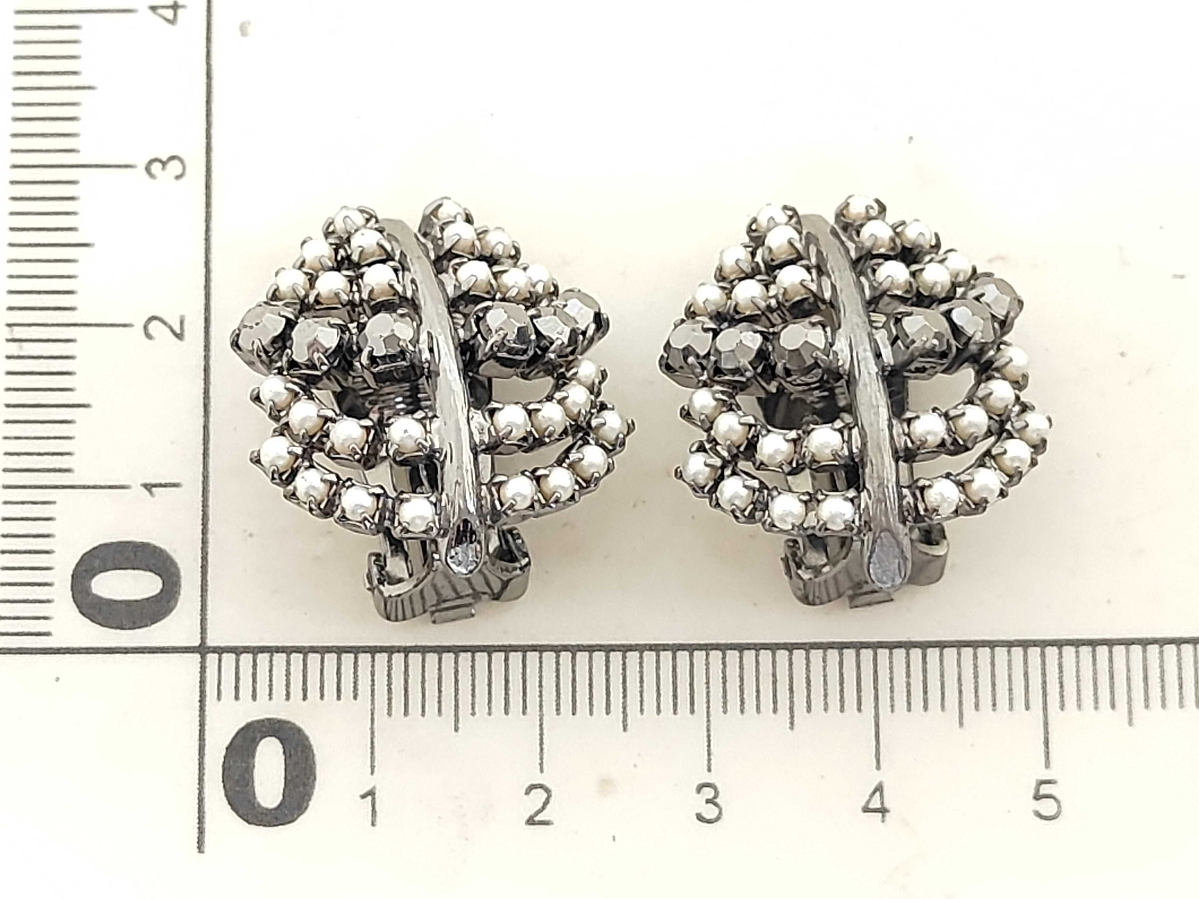 pearl rhinestone silver 9.8g earrings — view 10