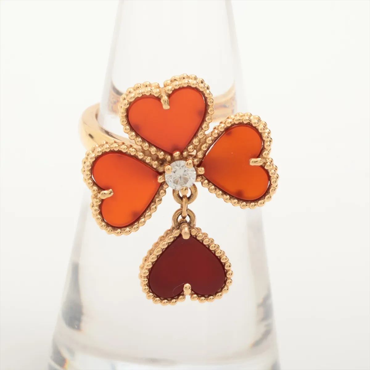 Sweet Alhambra Fyage Carnelian Diamond Ring 750(PG) 5.2g 49 JB262735