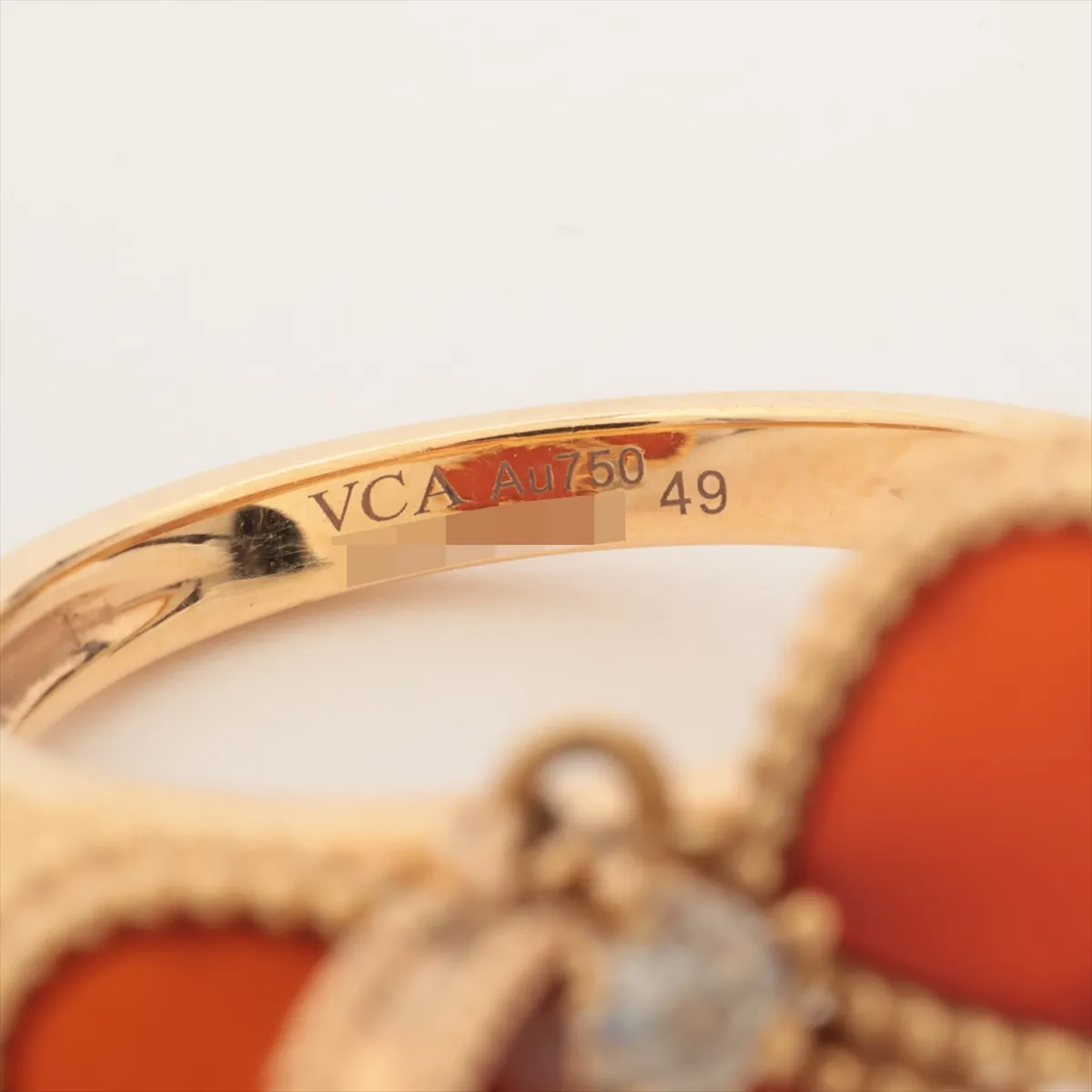 Sweet Alhambra Fyage Carnelian Diamond Ring 750(PG) 5.2g 49 JB262735 — view 3