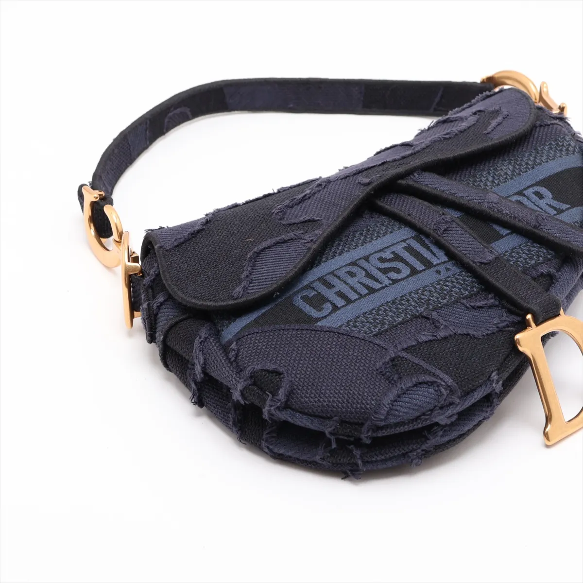 Saddle Bag Canvas x Leather Shoulder Bag Navy — view 4