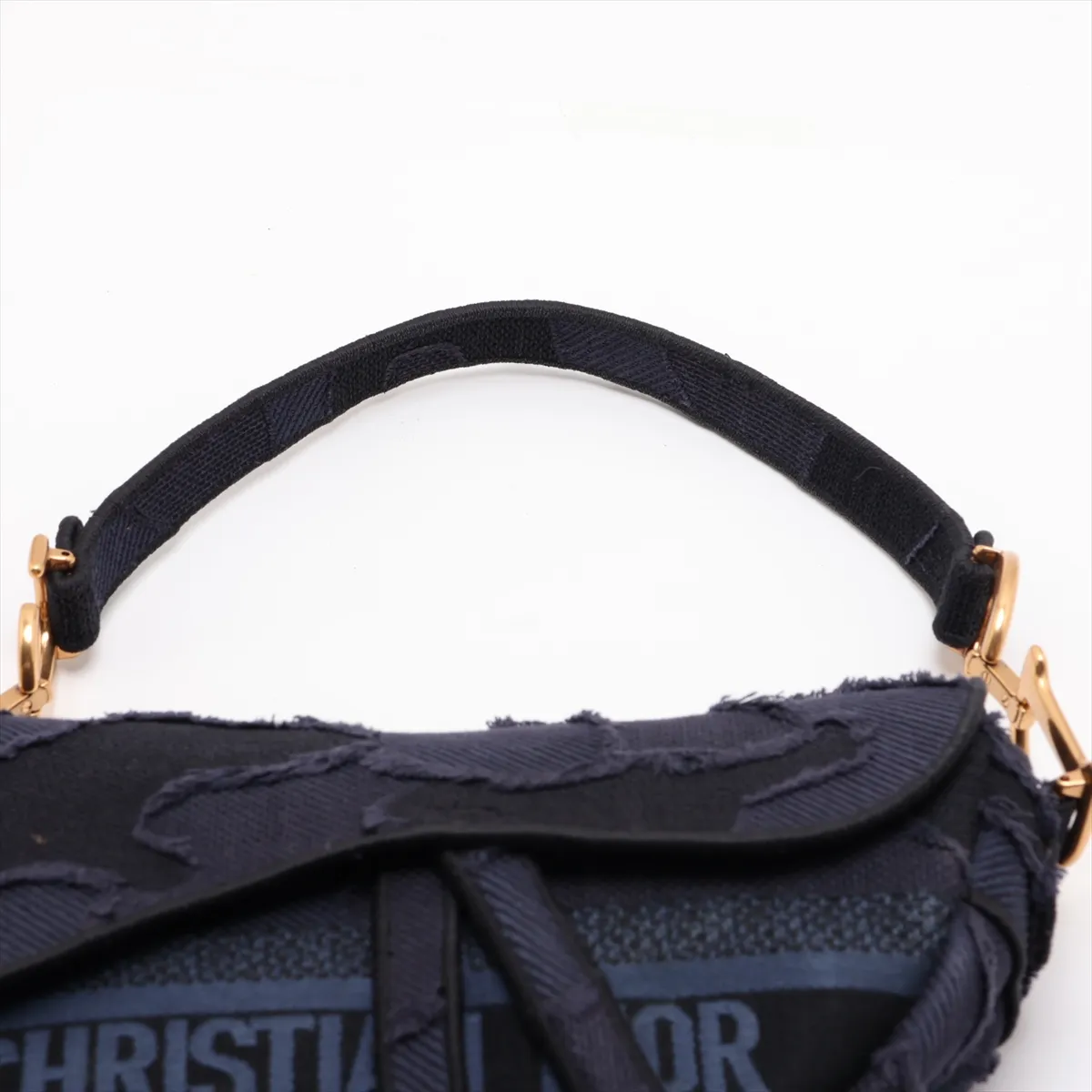 Saddle Bag Canvas x Leather Shoulder Bag Navy — view 6