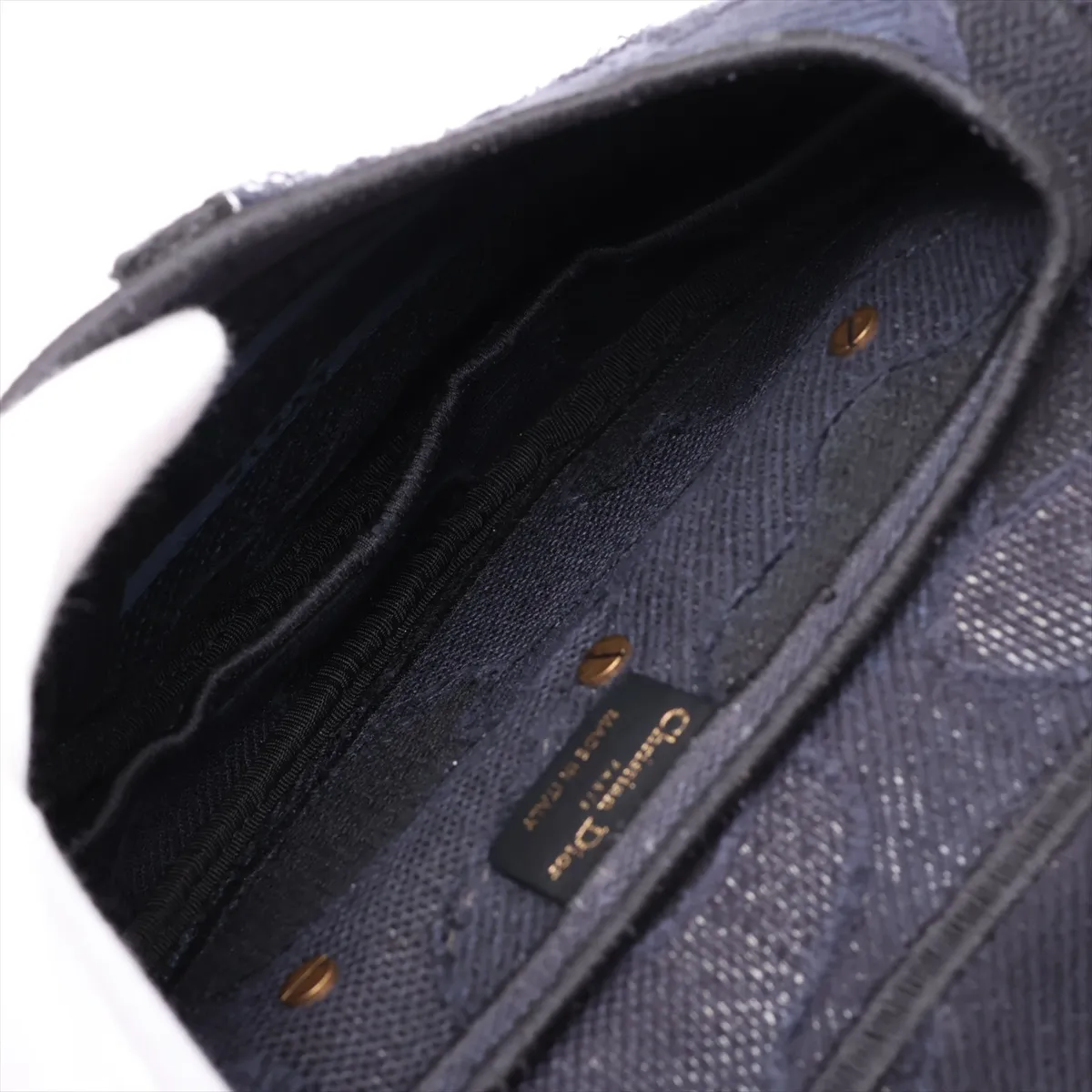 Saddle Bag Canvas x Leather Shoulder Bag Navy — view 7