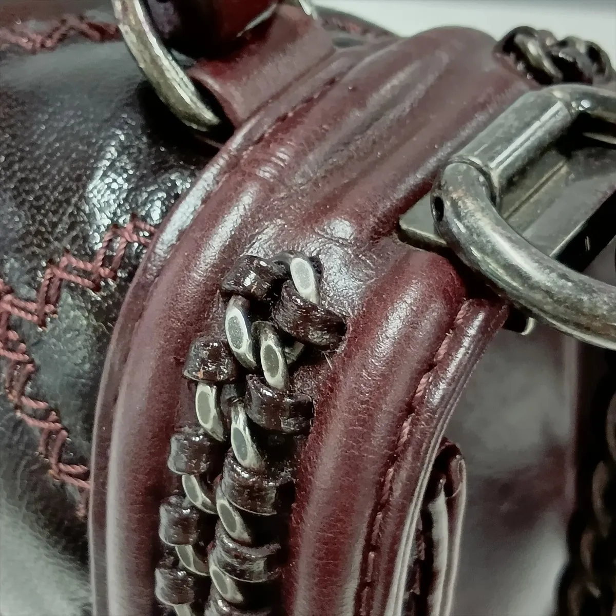 Boy Chanel Leather 2-Way Handbag, Top Handle, Bordeaux, Gunmetal Hardware, 21020955, Serial Number 21 — view 11