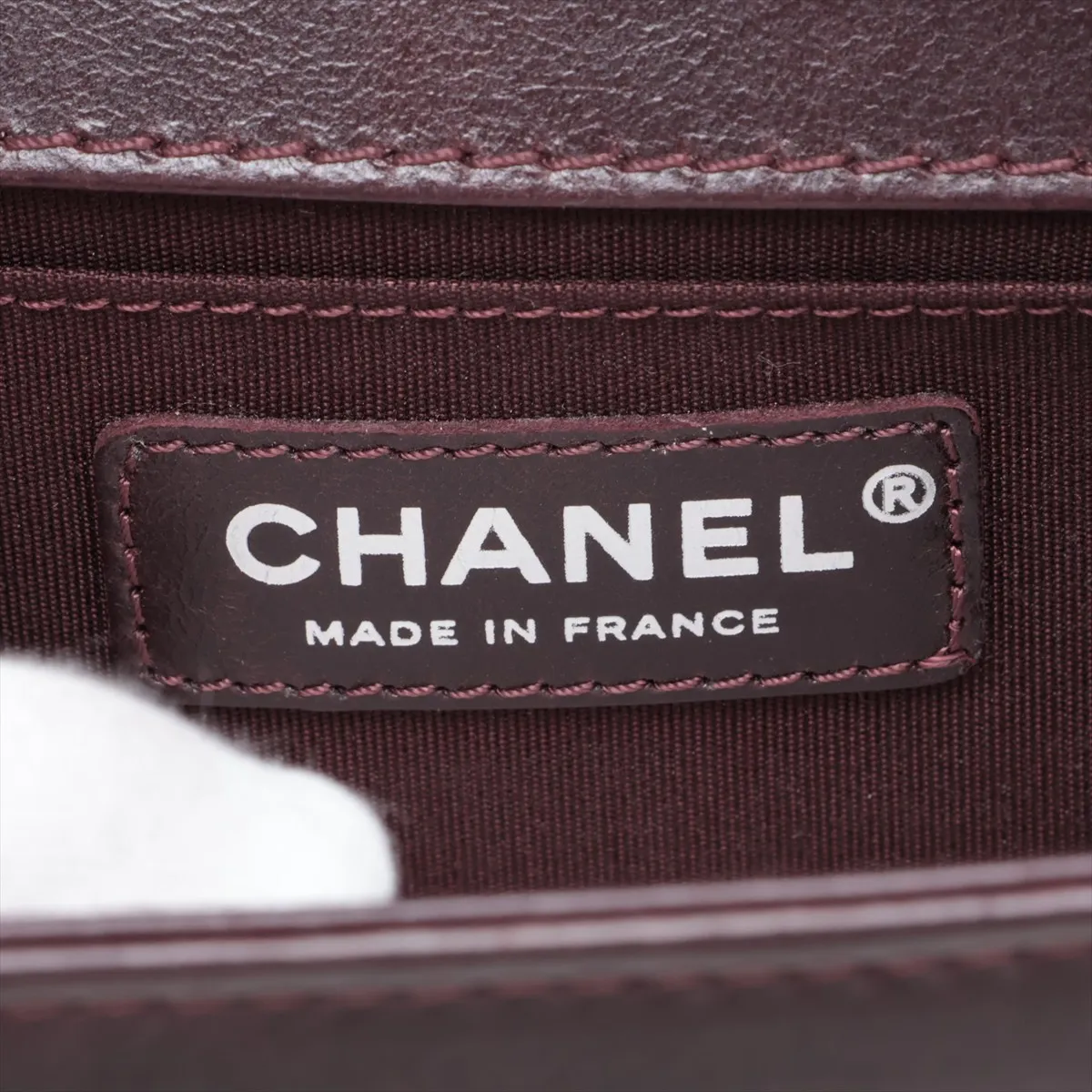 Boy Chanel Leather 2-Way Handbag, Top Handle, Bordeaux, Gunmetal Hardware, 21020955, Serial Number 21 — view 8