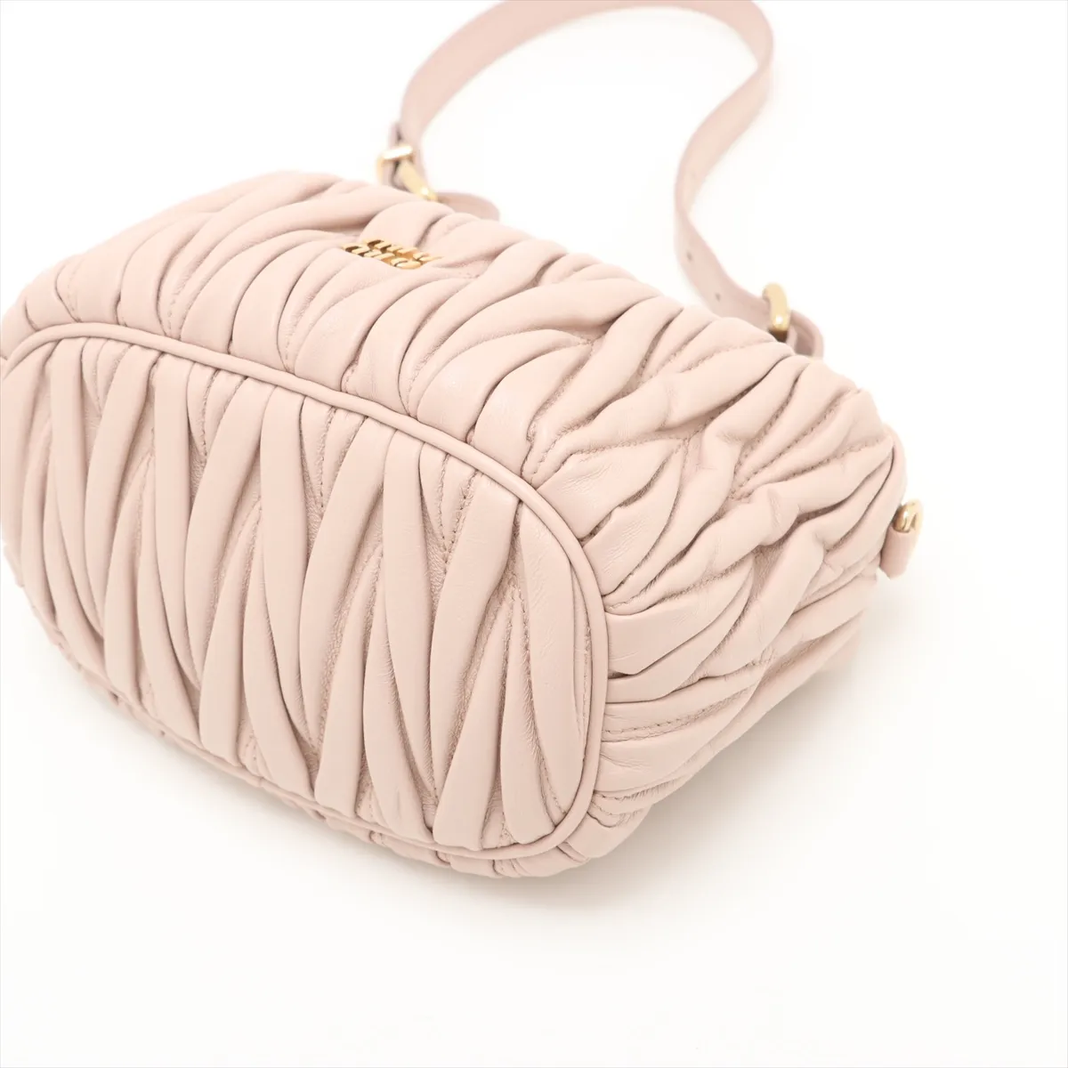 Matelasse Leather Shoulder Bag Pink 5NE026 — view 3