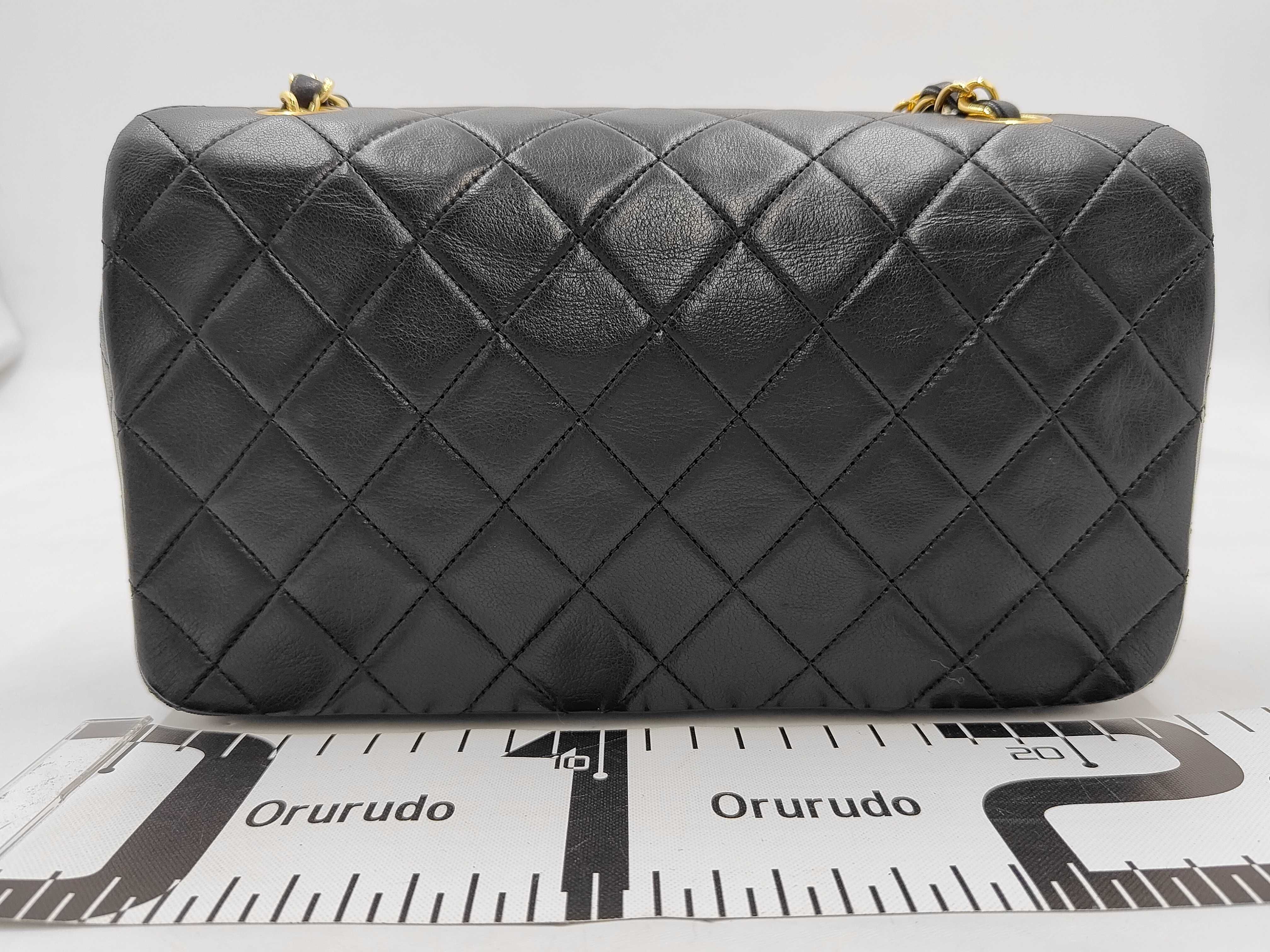 Matelassé Full Flap Shoulder Bag, Black, with Box — view 2