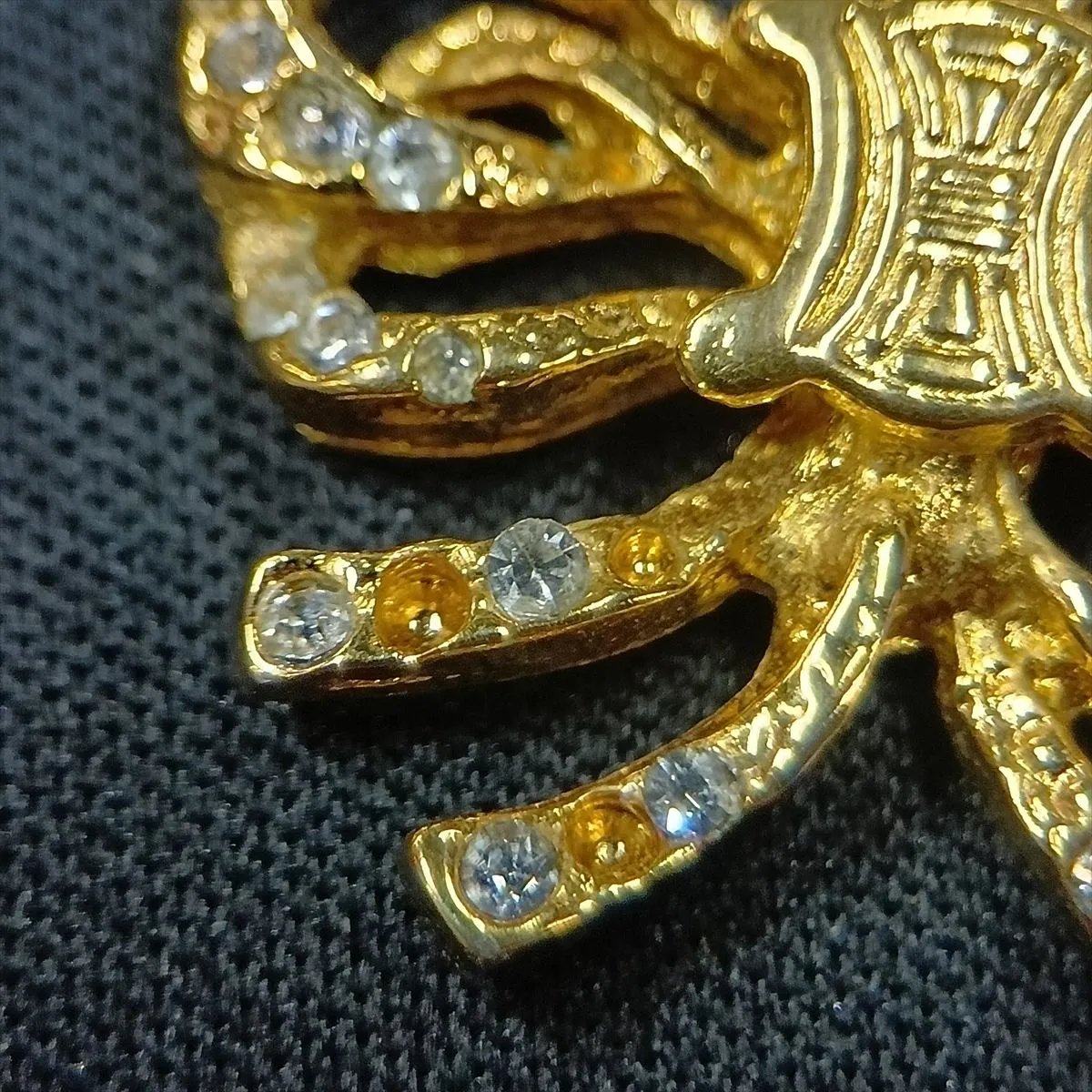 Macadam Necklace, GP x Rhinestones, Gold. Shows signs of wear, — view 6