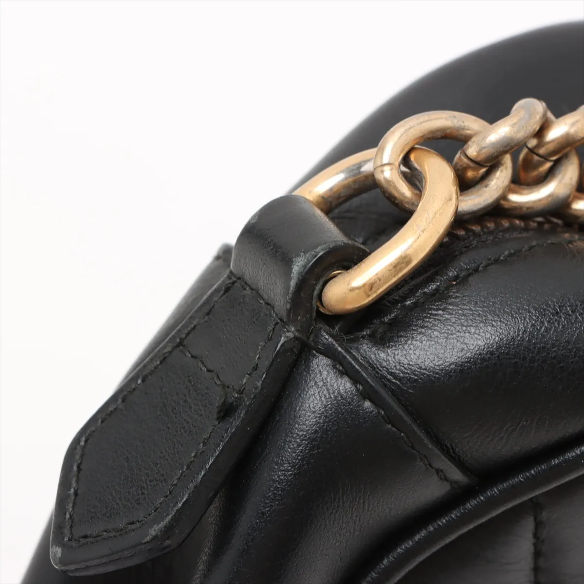 GG Marmont Leather Chain Shoulder Bag Black 447632 — view 13