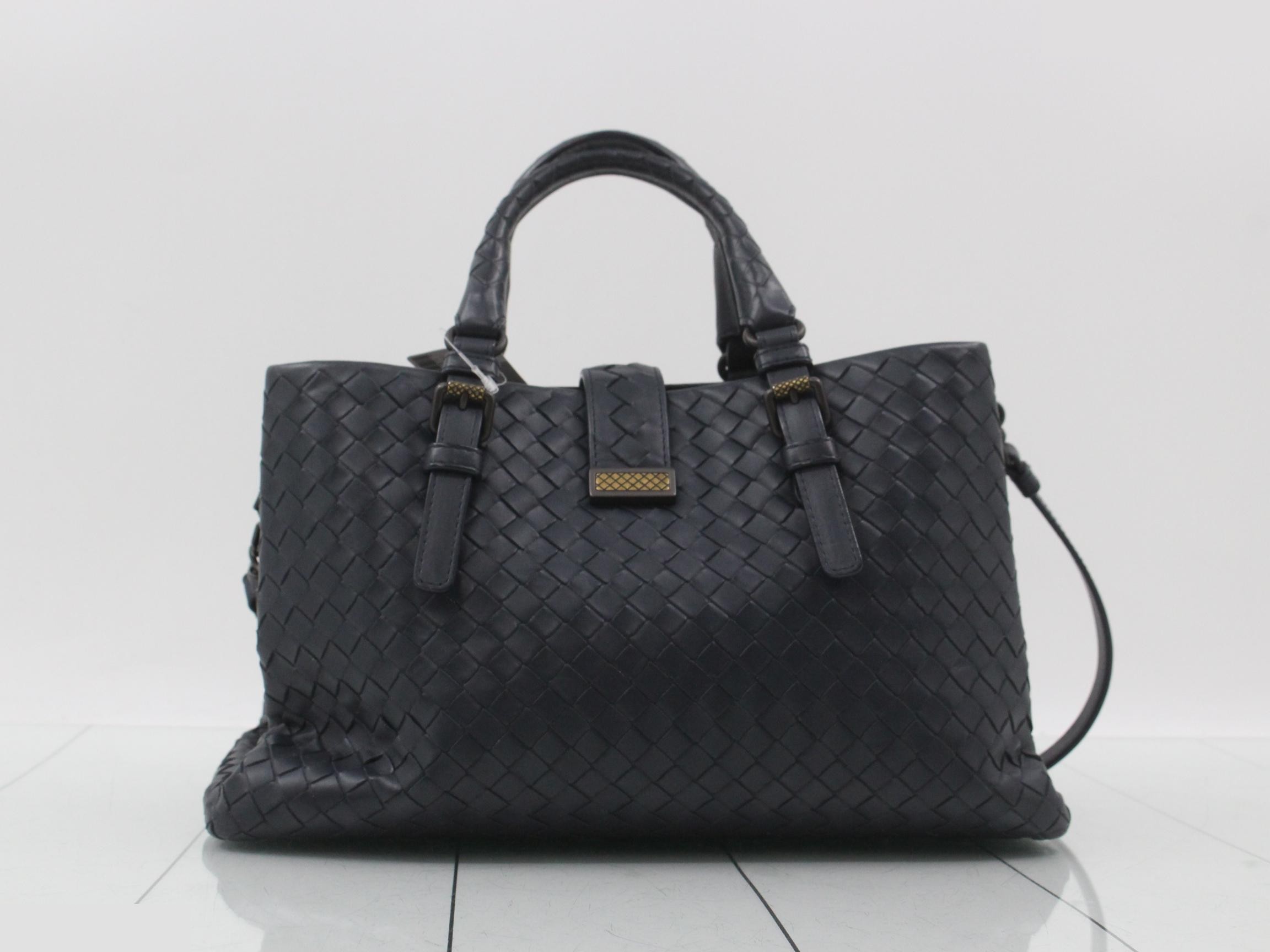 Intrecciato (bag) Roma 2-way handbag, navy — view 2