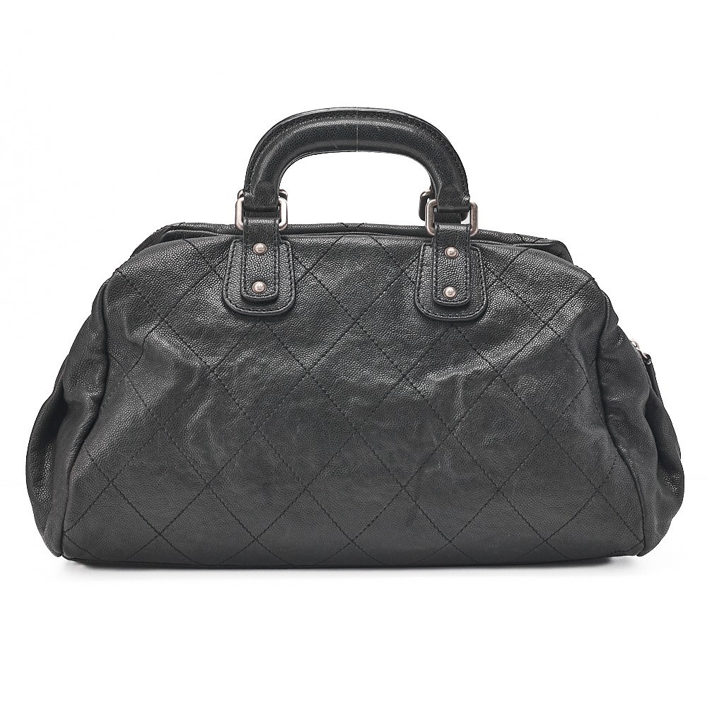 Caviar leather Matelassé handbag, black, silver hardware, serial number 10 series. — view 2