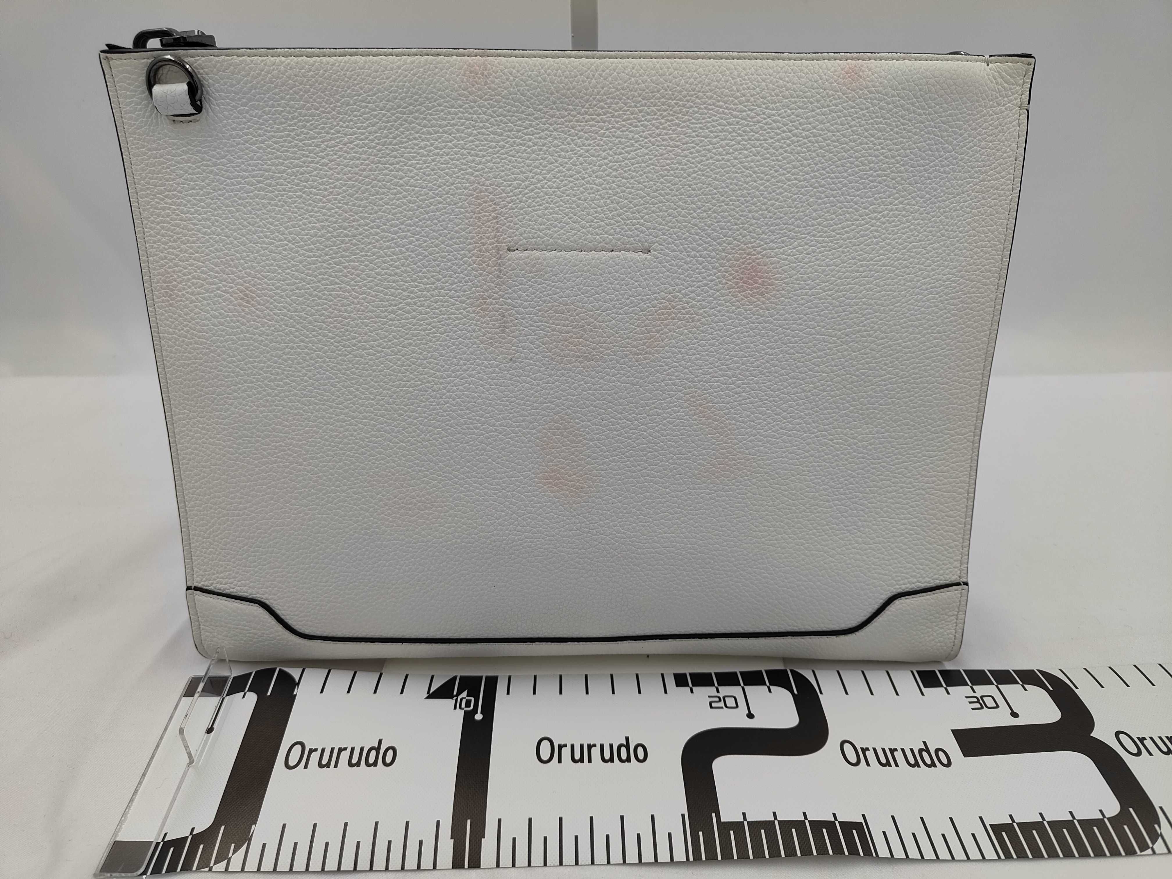 White Leather Clutch Bag Shoulder Bag — view 2
