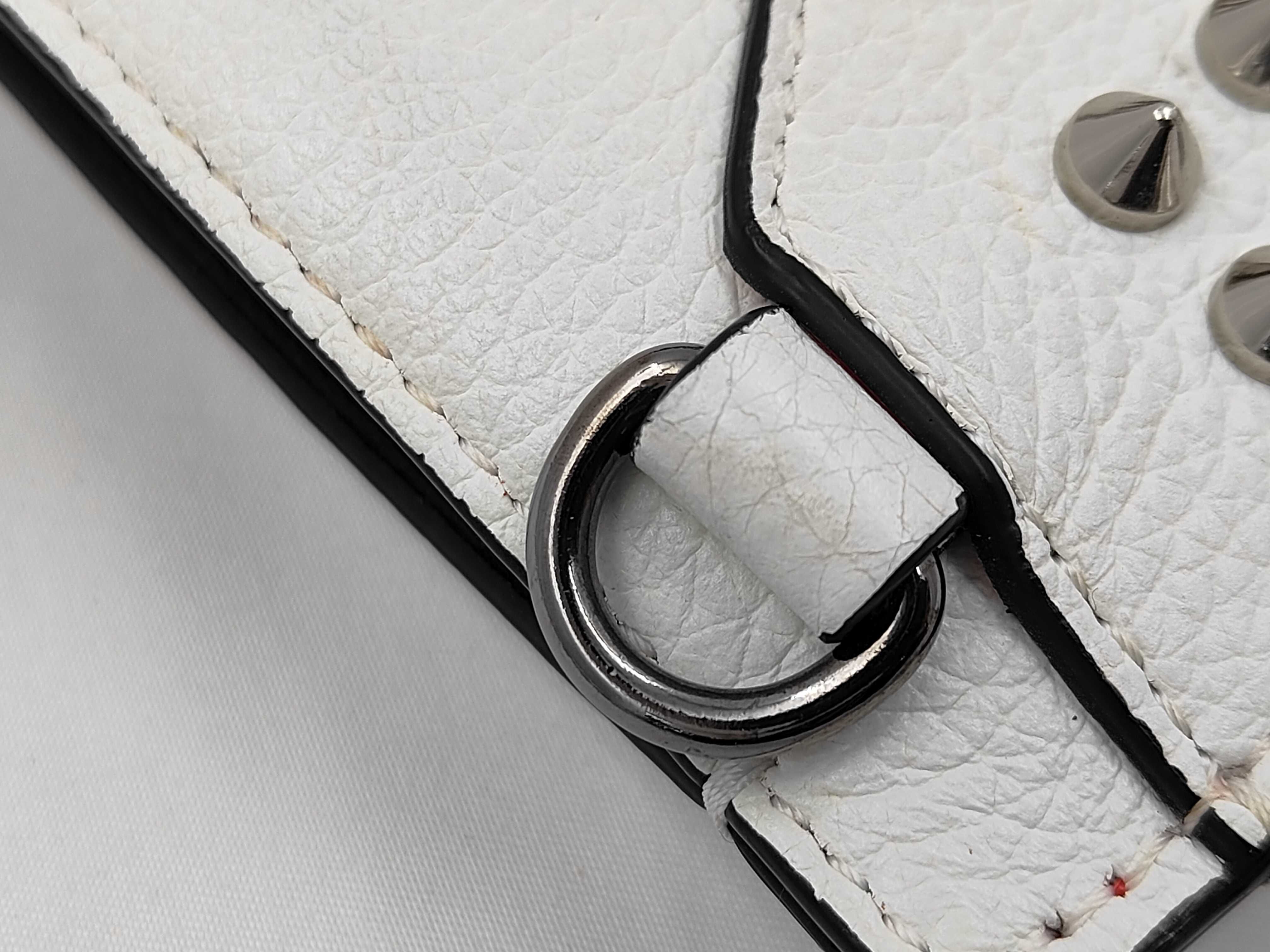 White Leather Clutch Bag Shoulder Bag — view 4