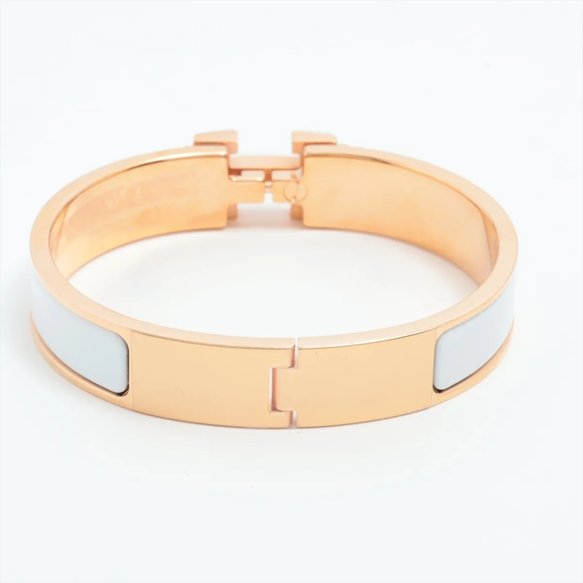 Click H Fan Bracelet, GP x Enamel, Gold x White, — view 2
