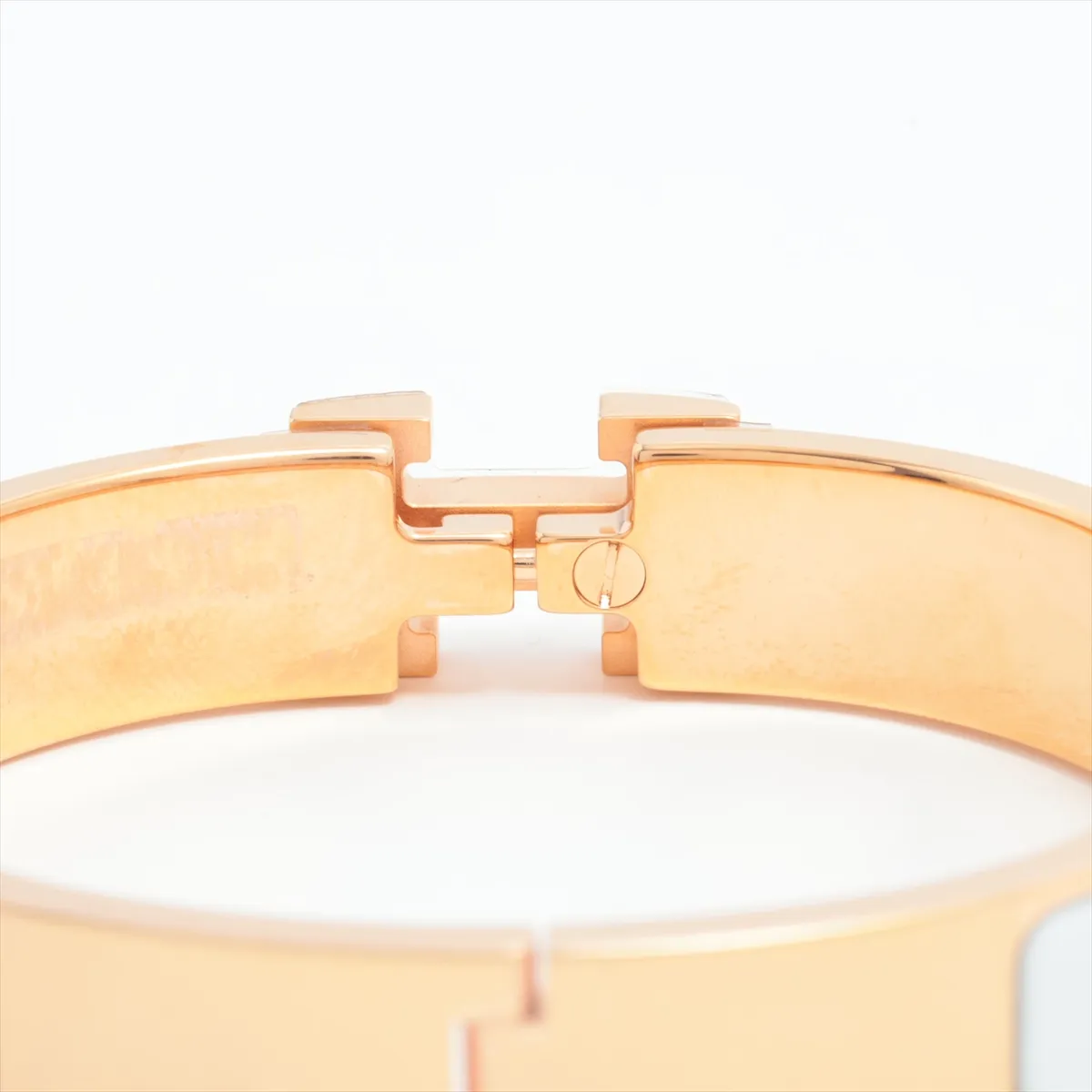 Click H Fan Bracelet, GP x Enamel, Gold x White, — view 4