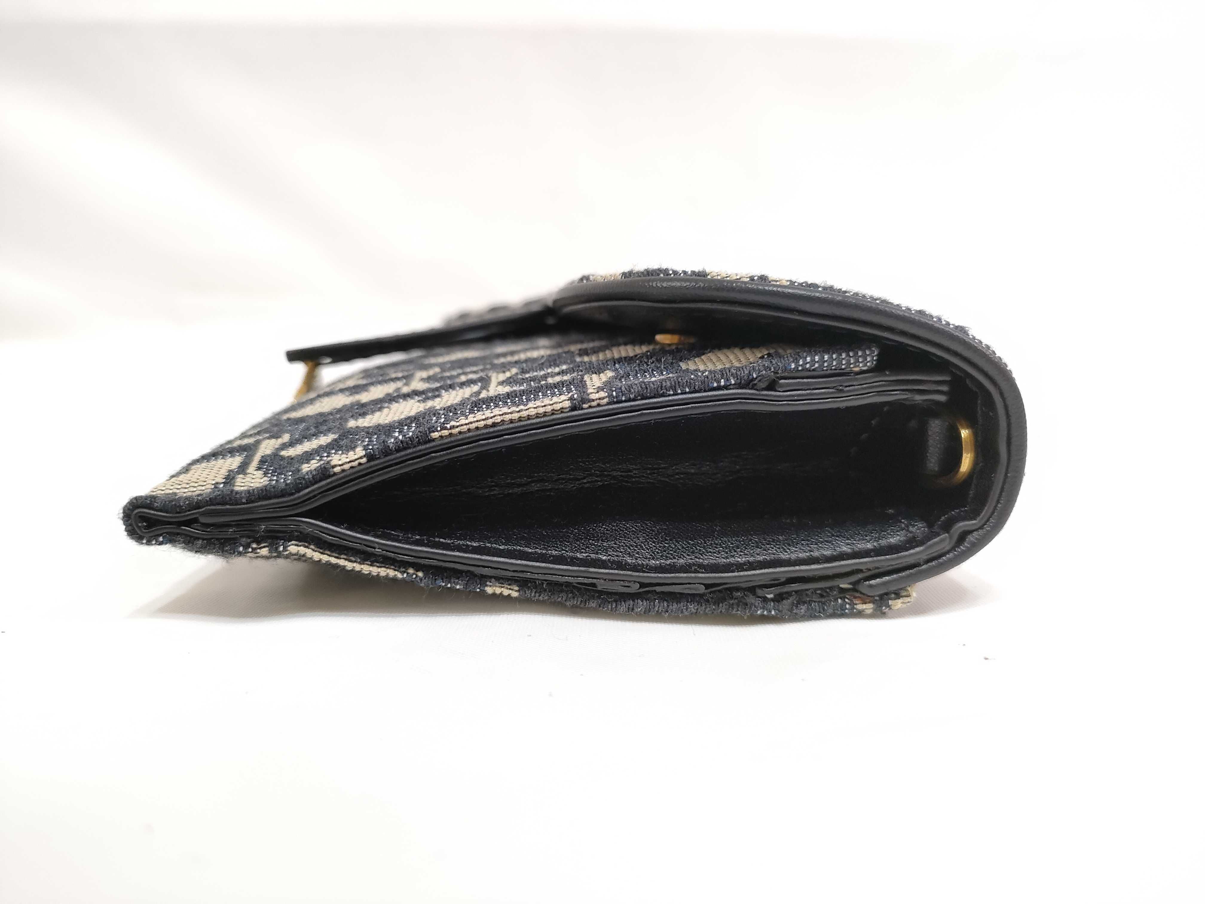 Trotter Christian Dior Oblique Saddle Chain Pouch Bag Wallet Small Pouch — view 3