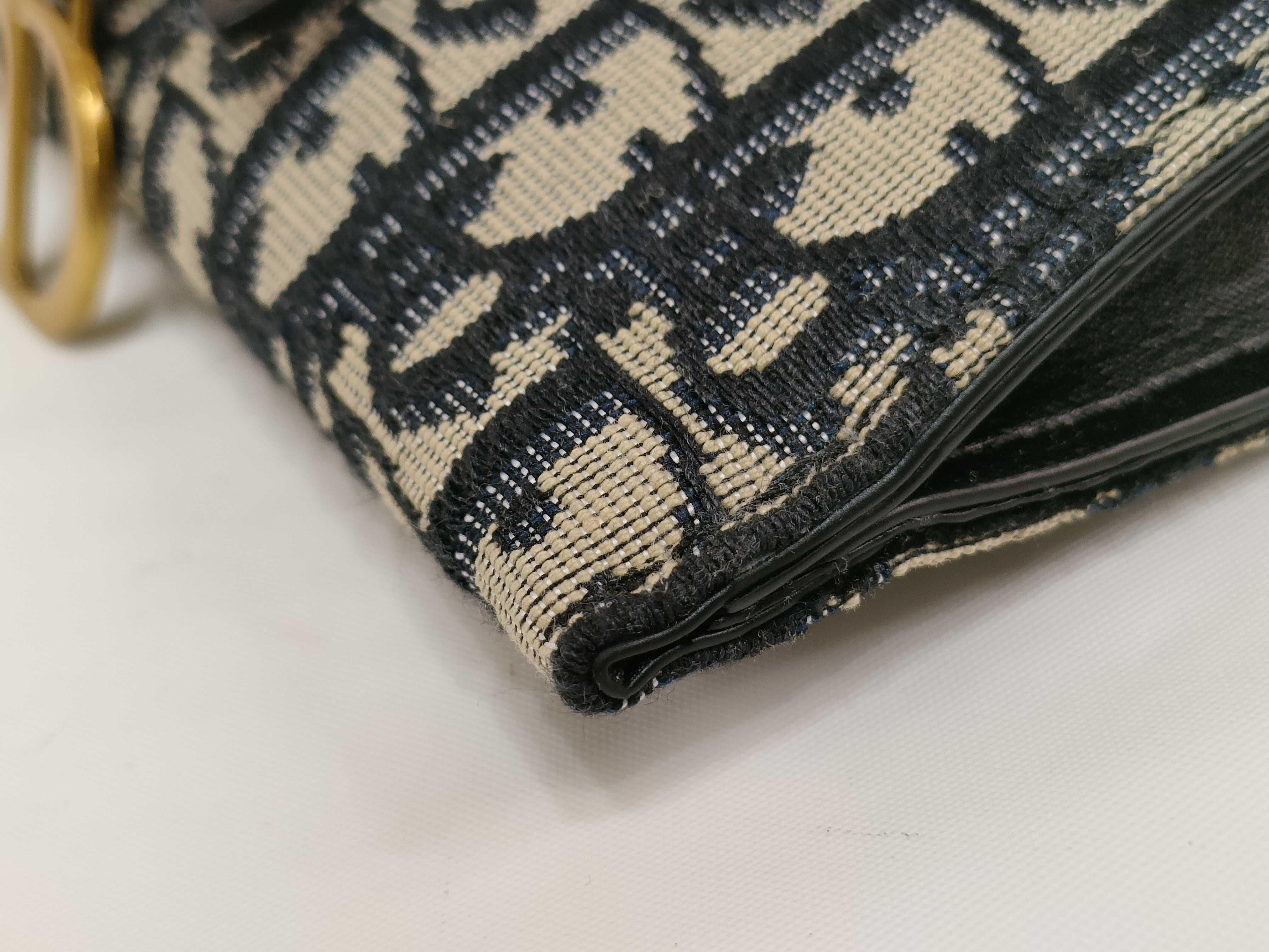 Trotter Christian Dior Oblique Saddle Chain Pouch Bag Wallet Small Pouch — view 4