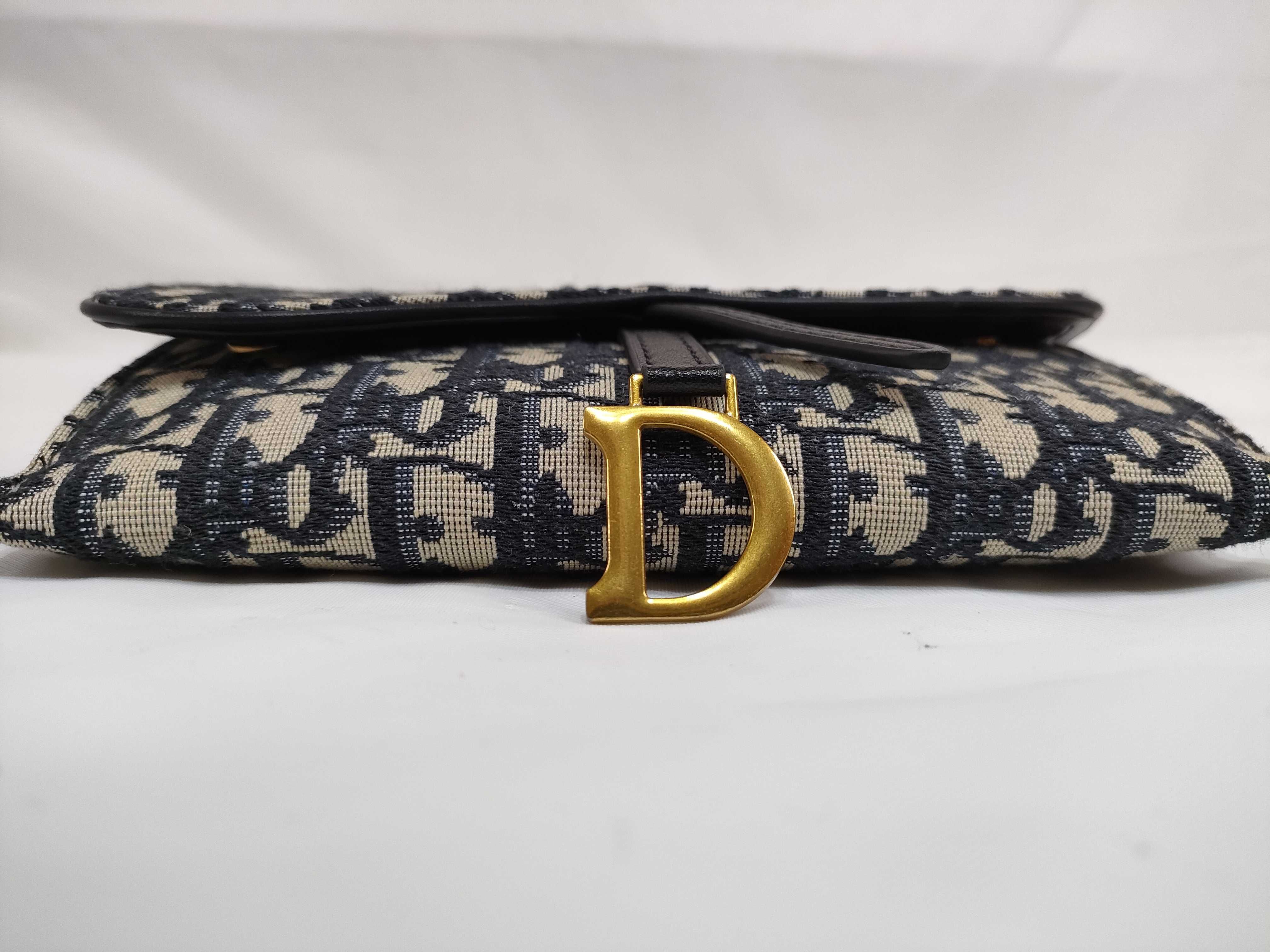 Trotter Christian Dior Oblique Saddle Chain Pouch Bag Wallet Small Pouch — view 5