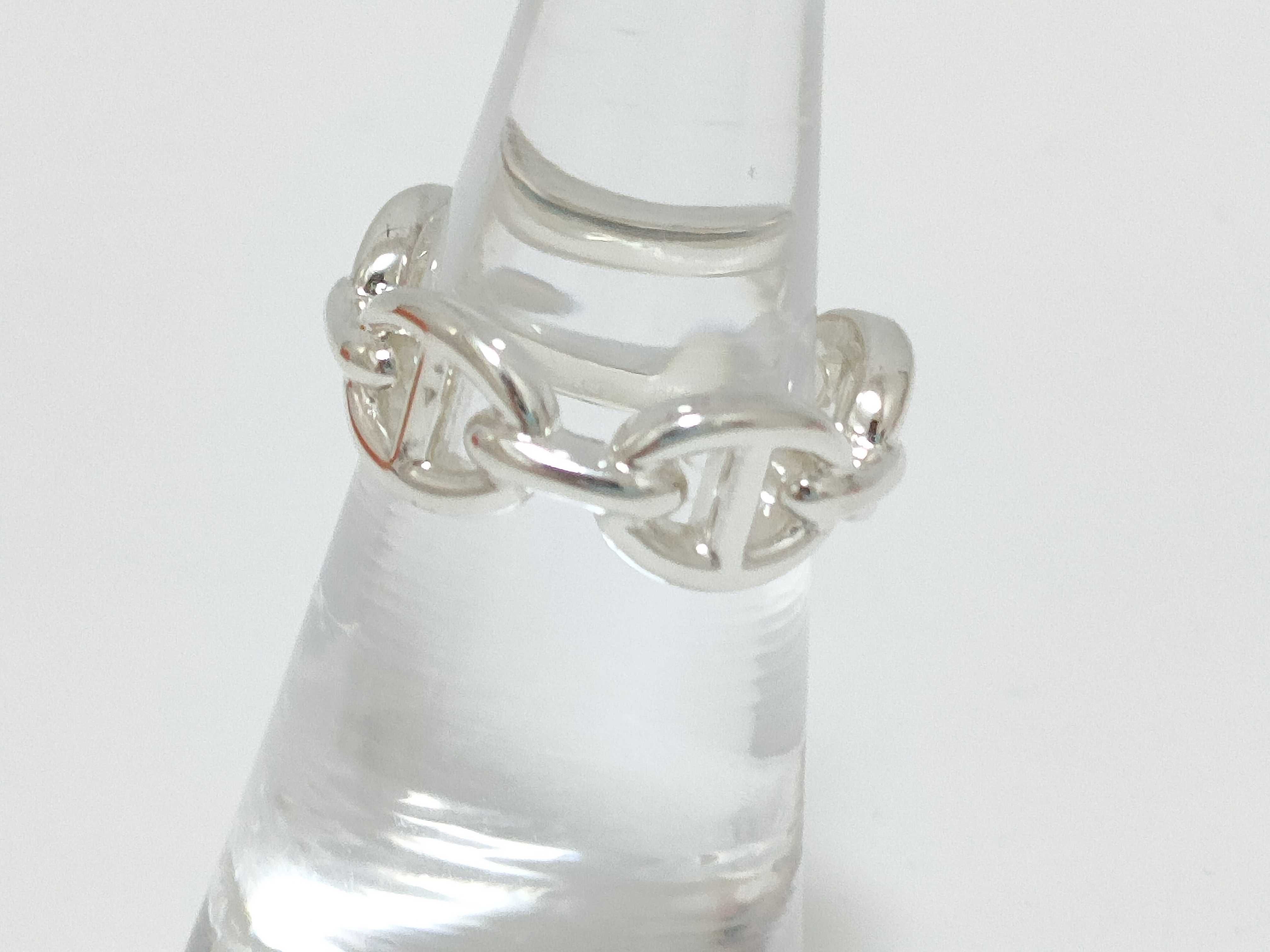Chaine d'Ancre Enchainée Ring #48 (equivalent to size 8) Silver Ag925 5.0g Hermes Unused Ring — view 2