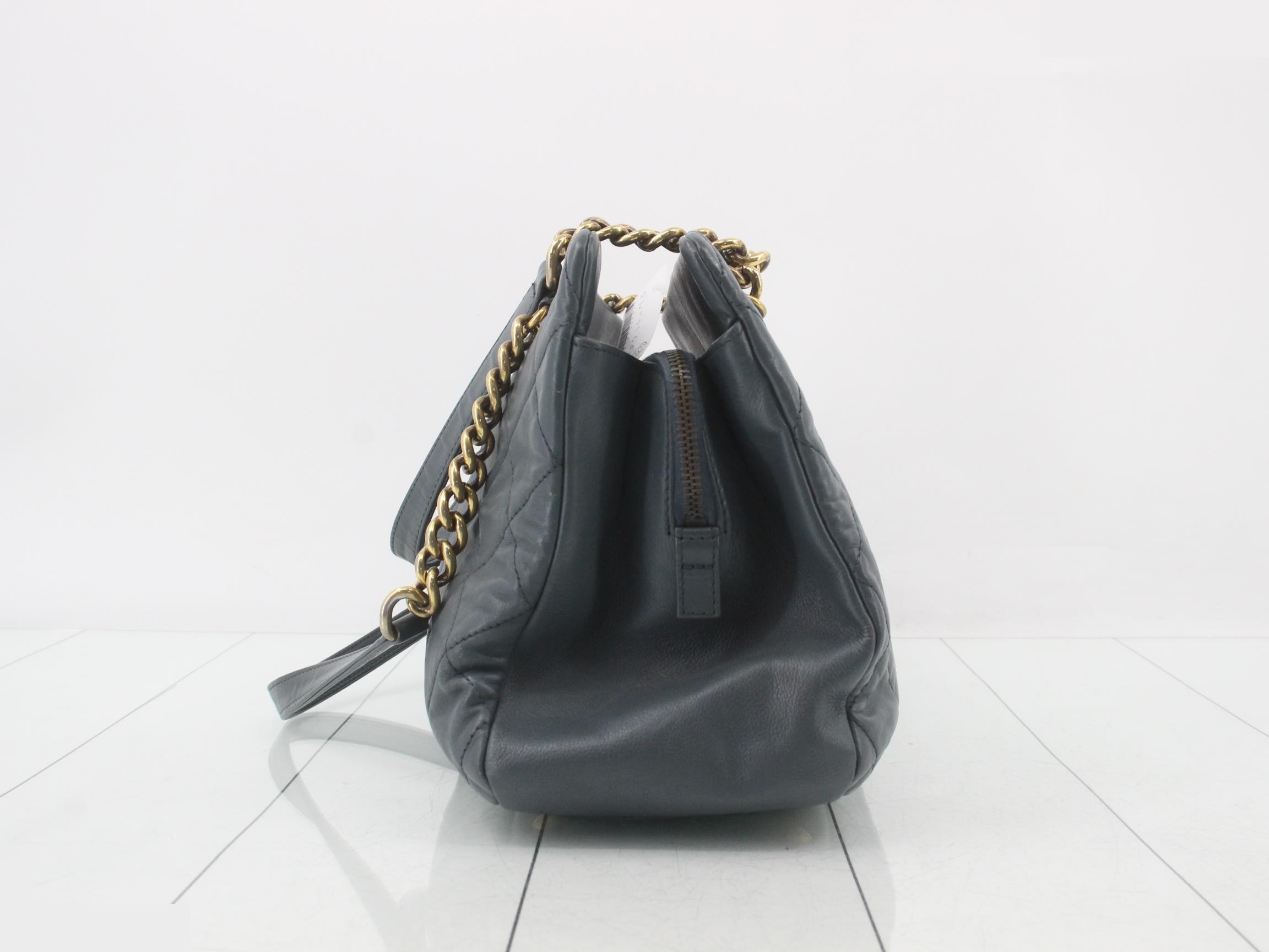 Leather Coco Mark Chain Semi-Shoulder Bag — view 3
