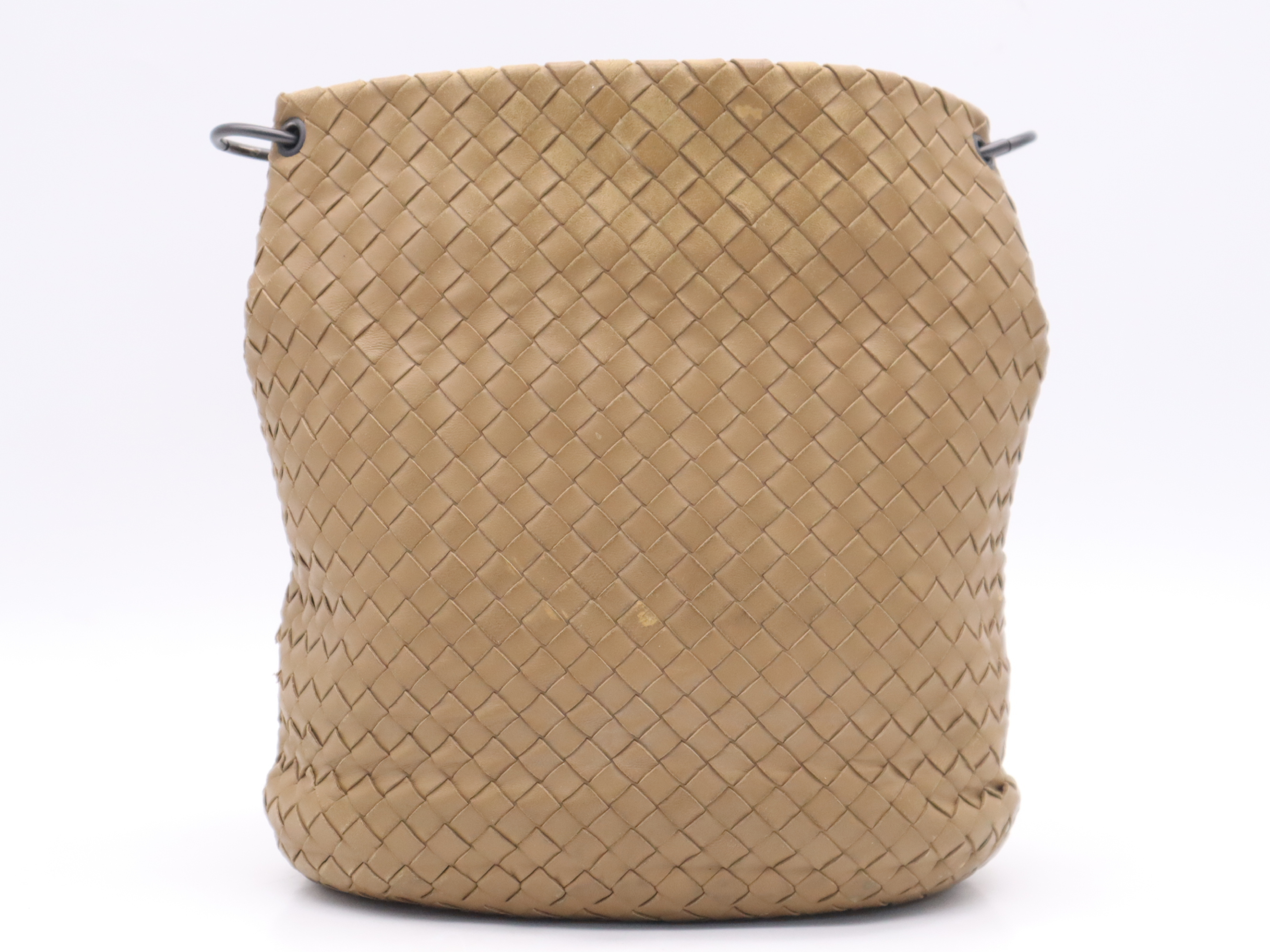 Leather Intrecciato One-Shoulder Bag, Brown Shoulder Bag — view 2