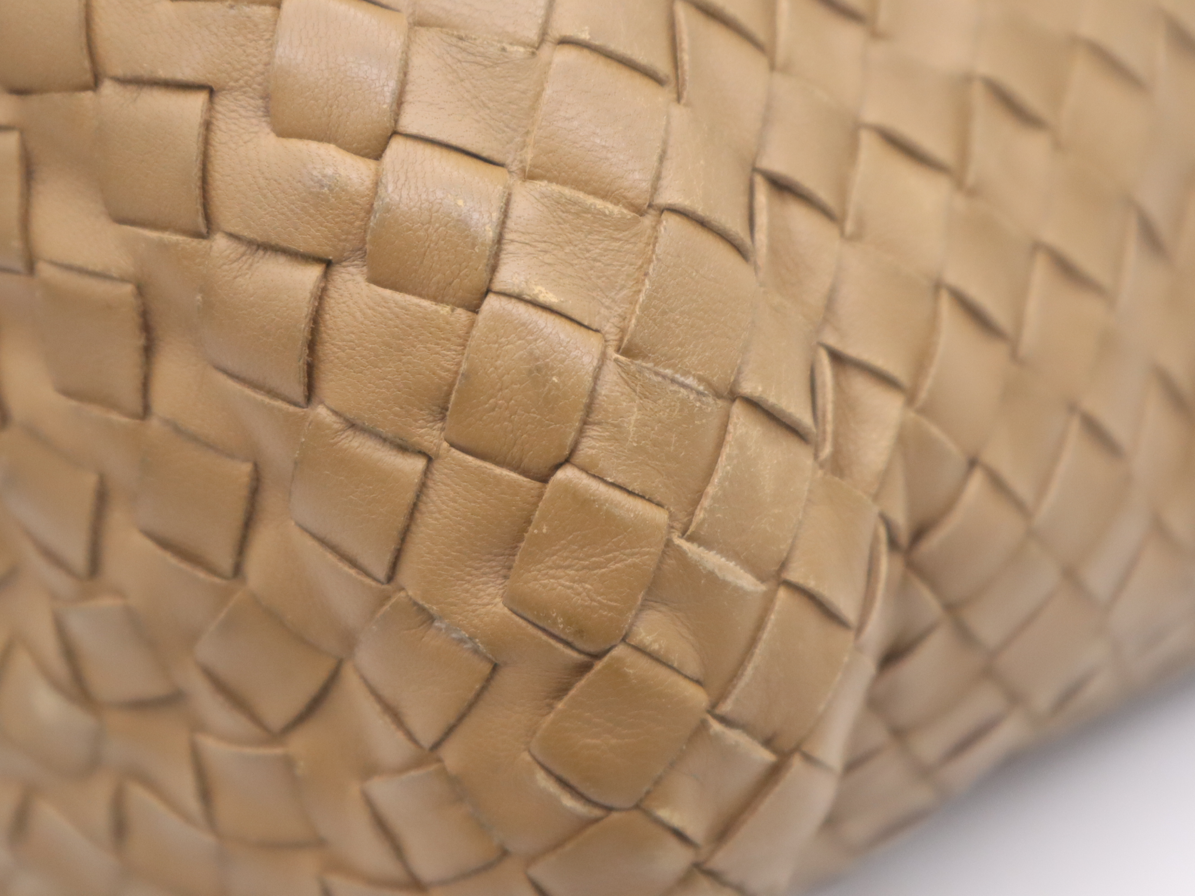 Leather Intrecciato One-Shoulder Bag, Brown Shoulder Bag — view 12