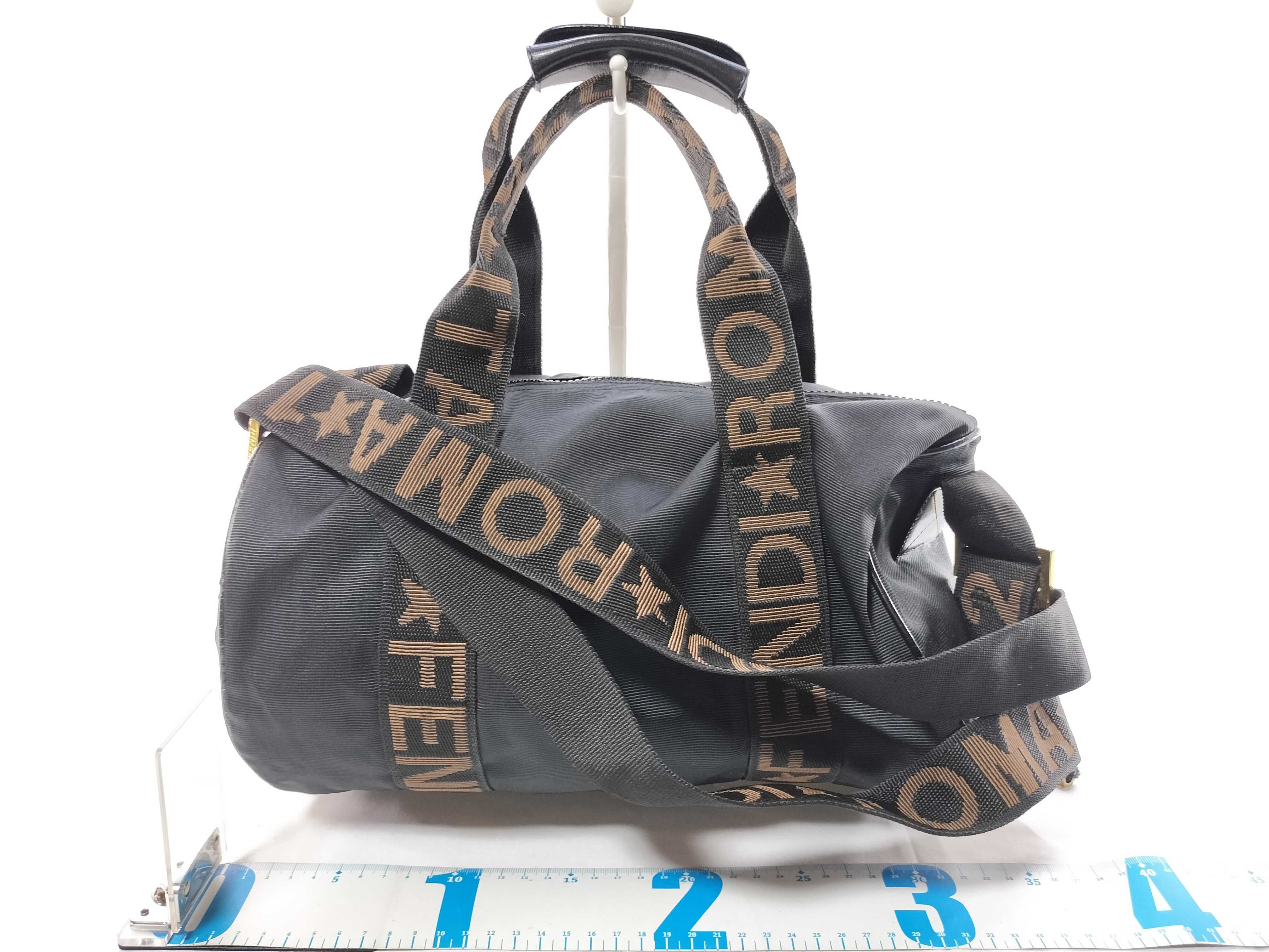 drum type bag nylon black 2way tote bag — view 2