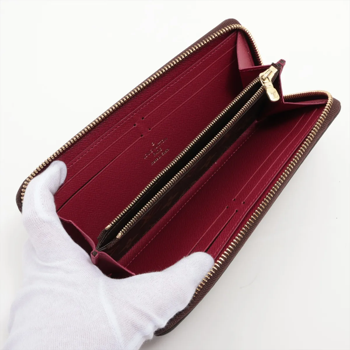 Monogram Portefeuille Clemence M60742 CA0119 Fuchsia Round Zip Wallet — view 3