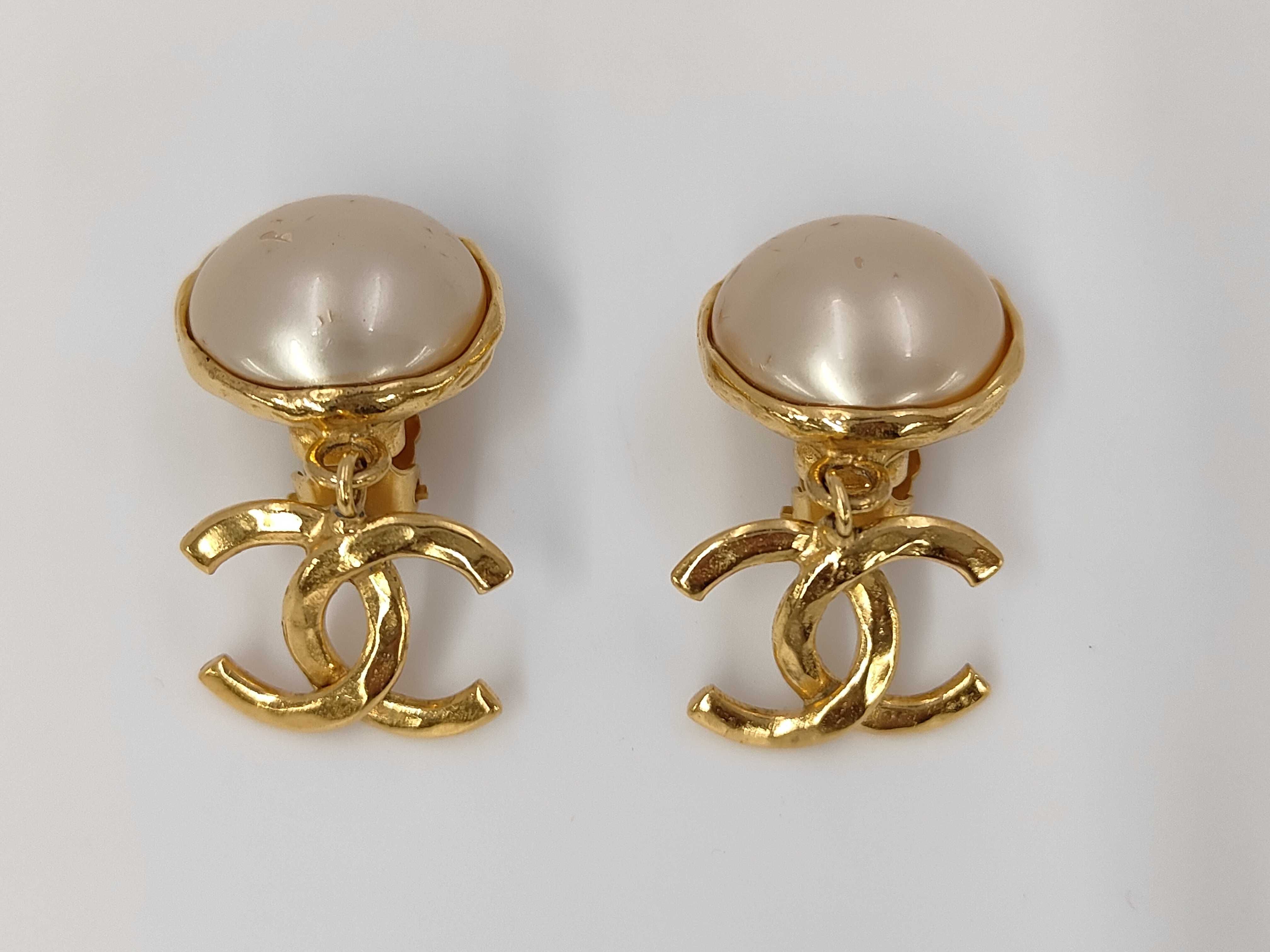 Pearl Round Coco Mark GP Gold 95P Earrings