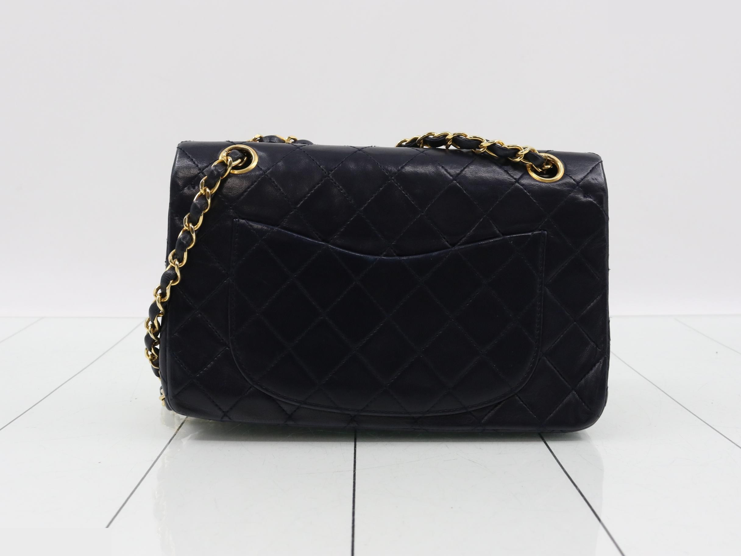 Matelassé Shoulder Bag, Navy — view 2