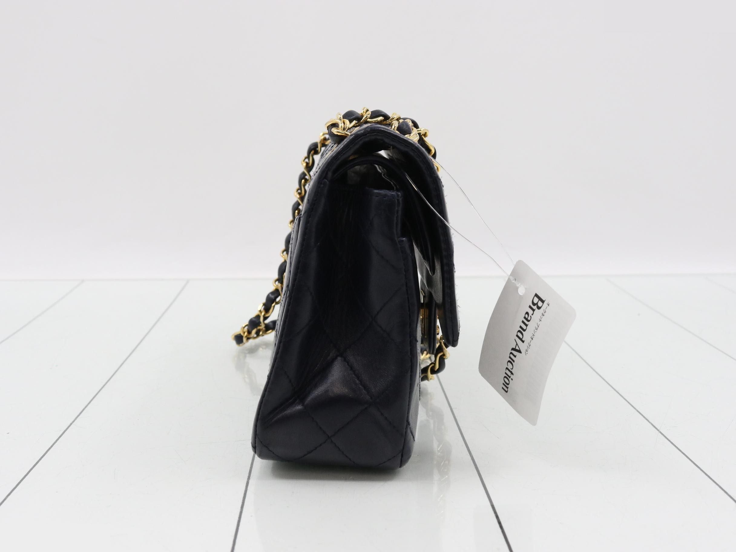 Matelassé Shoulder Bag, Navy — view 4