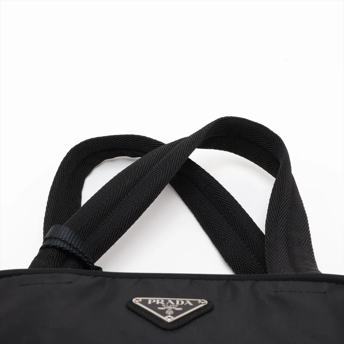 Tessuto Nylon Handbag, Black — view 6