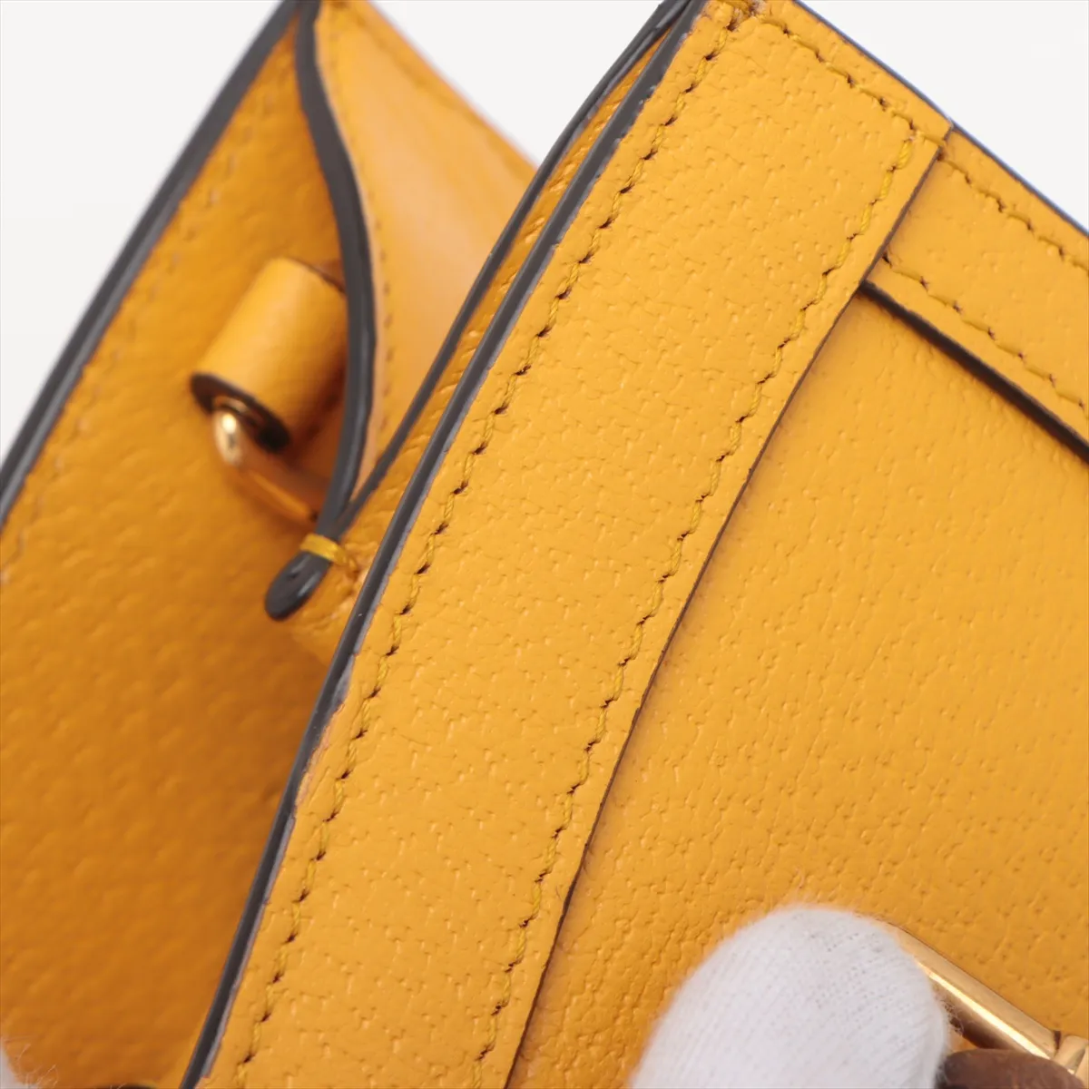 Bamboo Diana Leather 2WAY Handbag Yellow 702721 — view 13