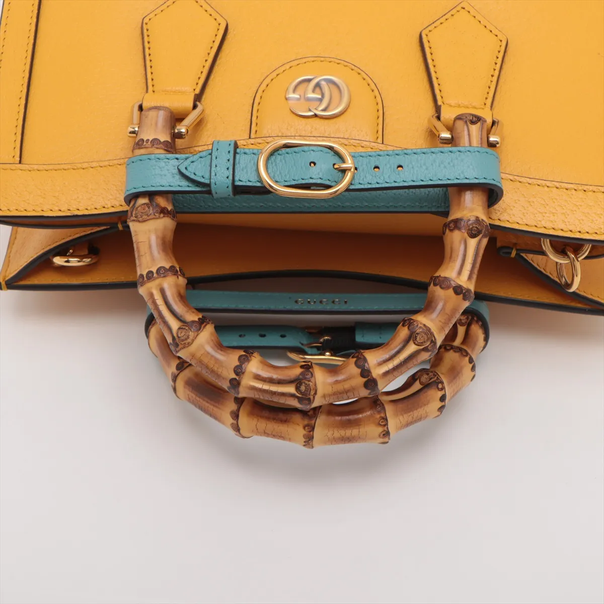 Bamboo Diana Leather 2WAY Handbag Yellow 702721 — view 5