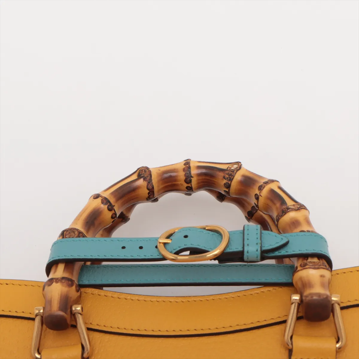 Bamboo Diana Leather 2WAY Handbag Yellow 702721 — view 6