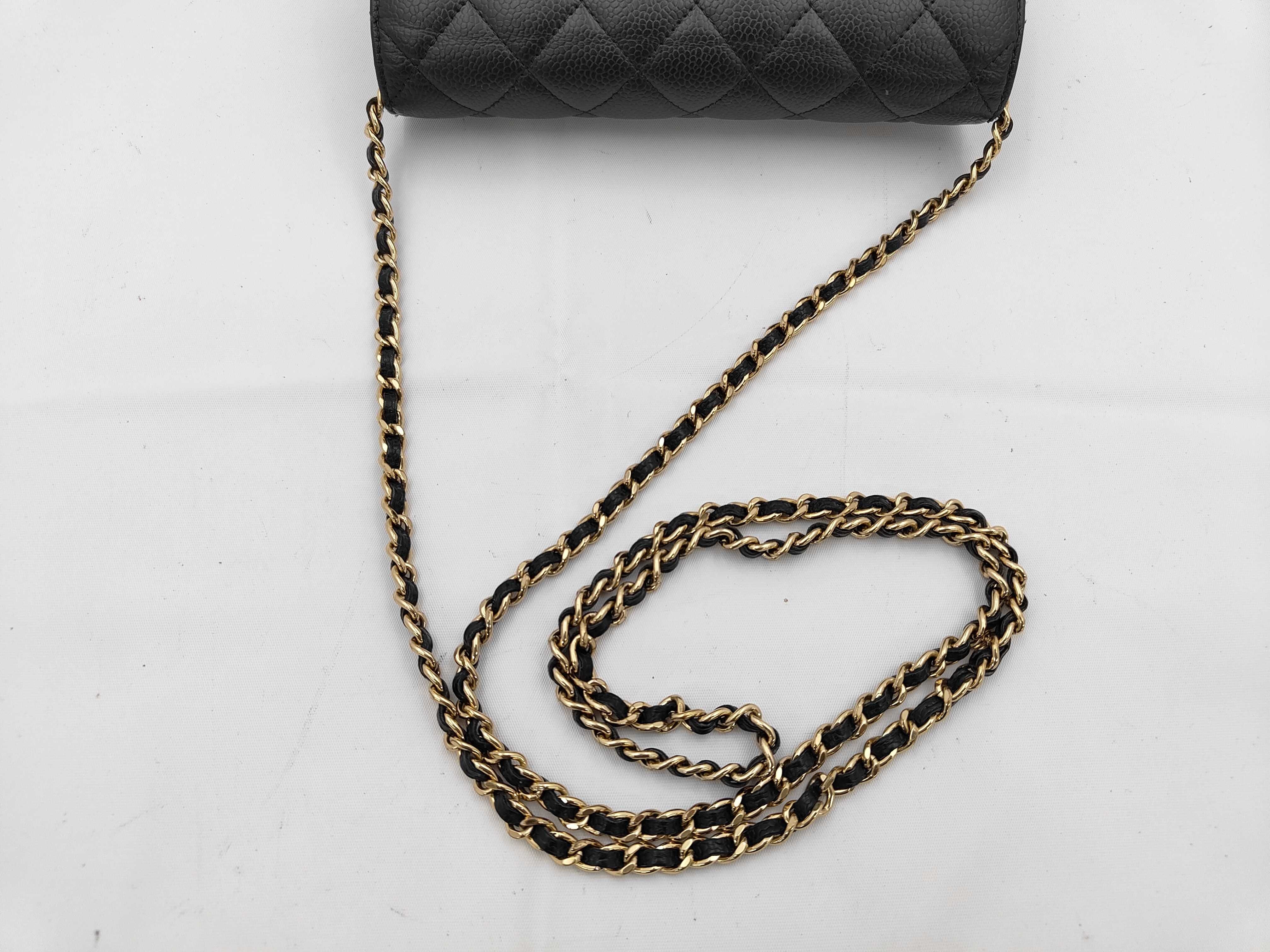 Matelassé Chain Wallet, Caviar Leather, Series 26 (26332673), Black Shoulder Bag — view 3