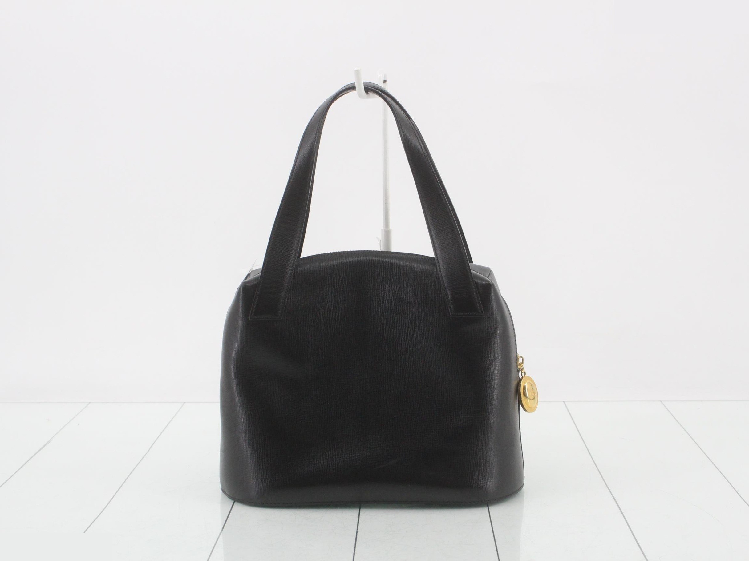 Leather handbag with logo hardware — view 2