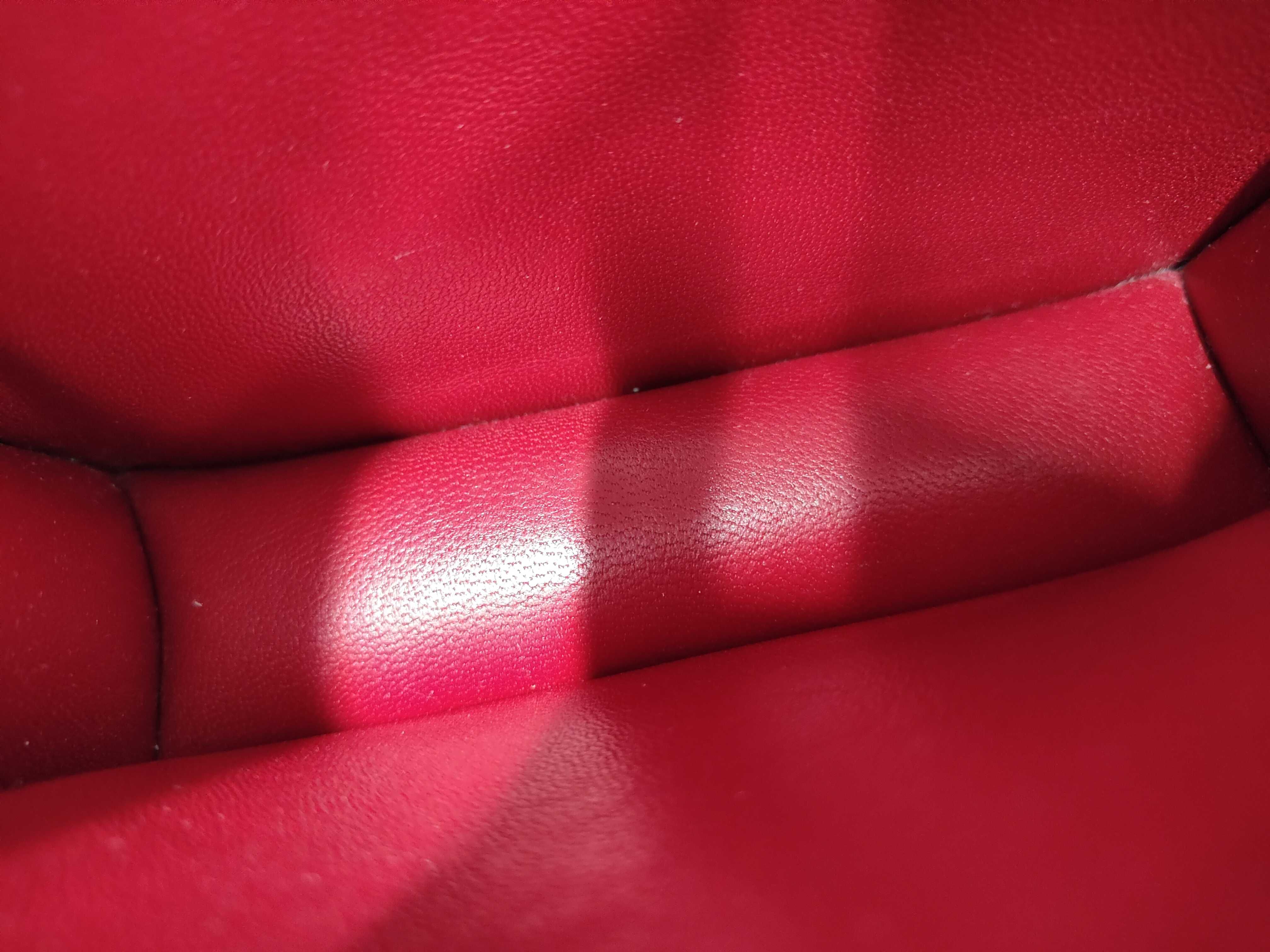 Mini Box Bag, Maroon Calfskin Leather, Gold Hardware — view 13