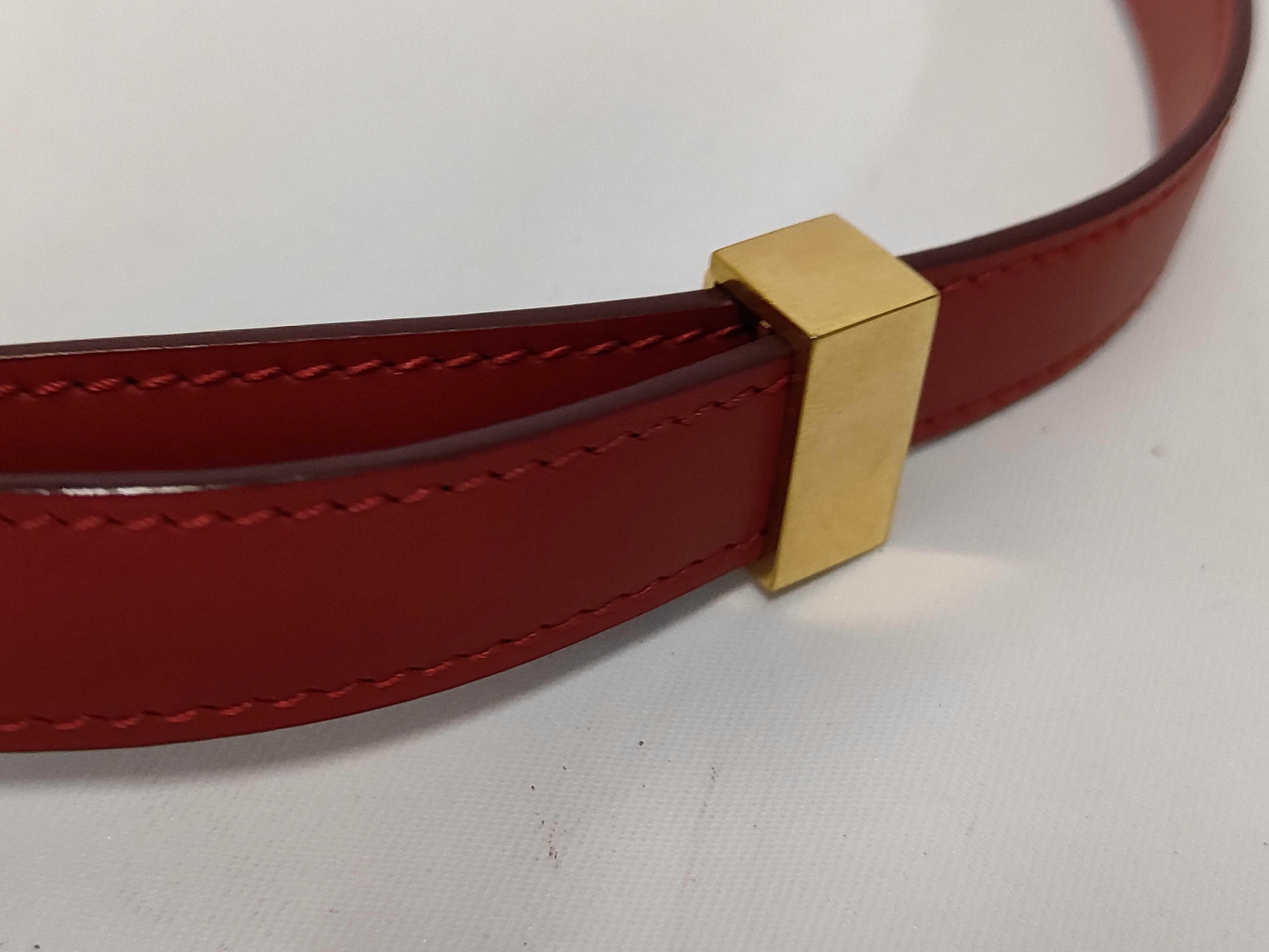 Mini Box Bag, Maroon Calfskin Leather, Gold Hardware — view 7
