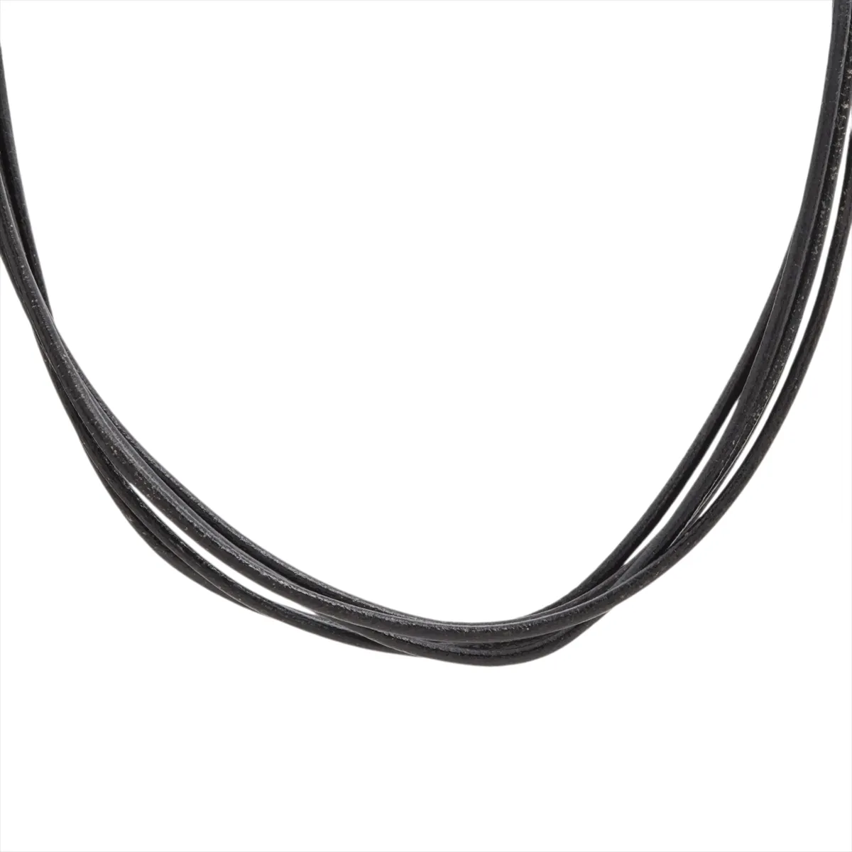 necklace, 750 (yellow gold) x leather, total weight 15.6g, leather