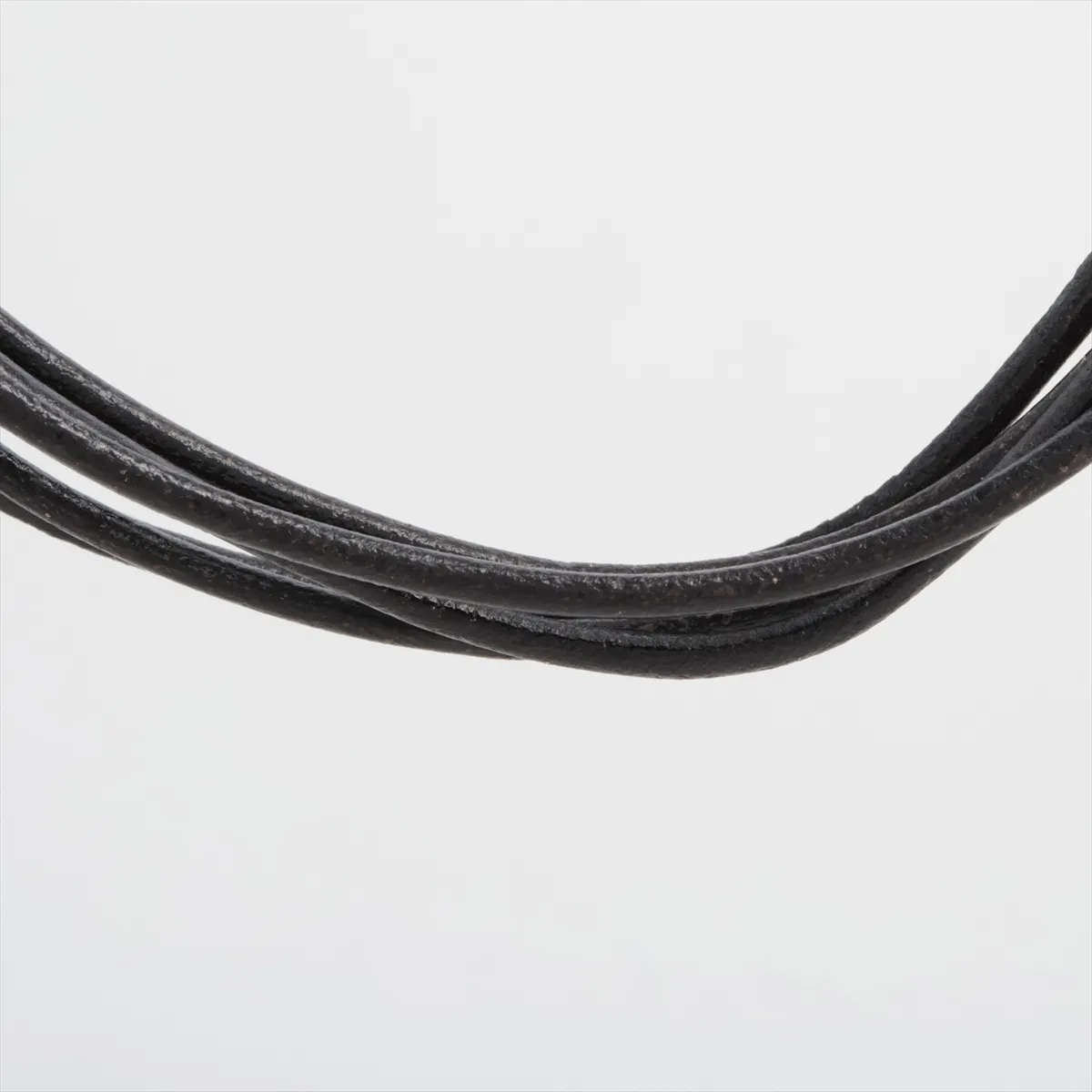 necklace, 750 (yellow gold) x leather, total weight 15.6g, leather — view 2