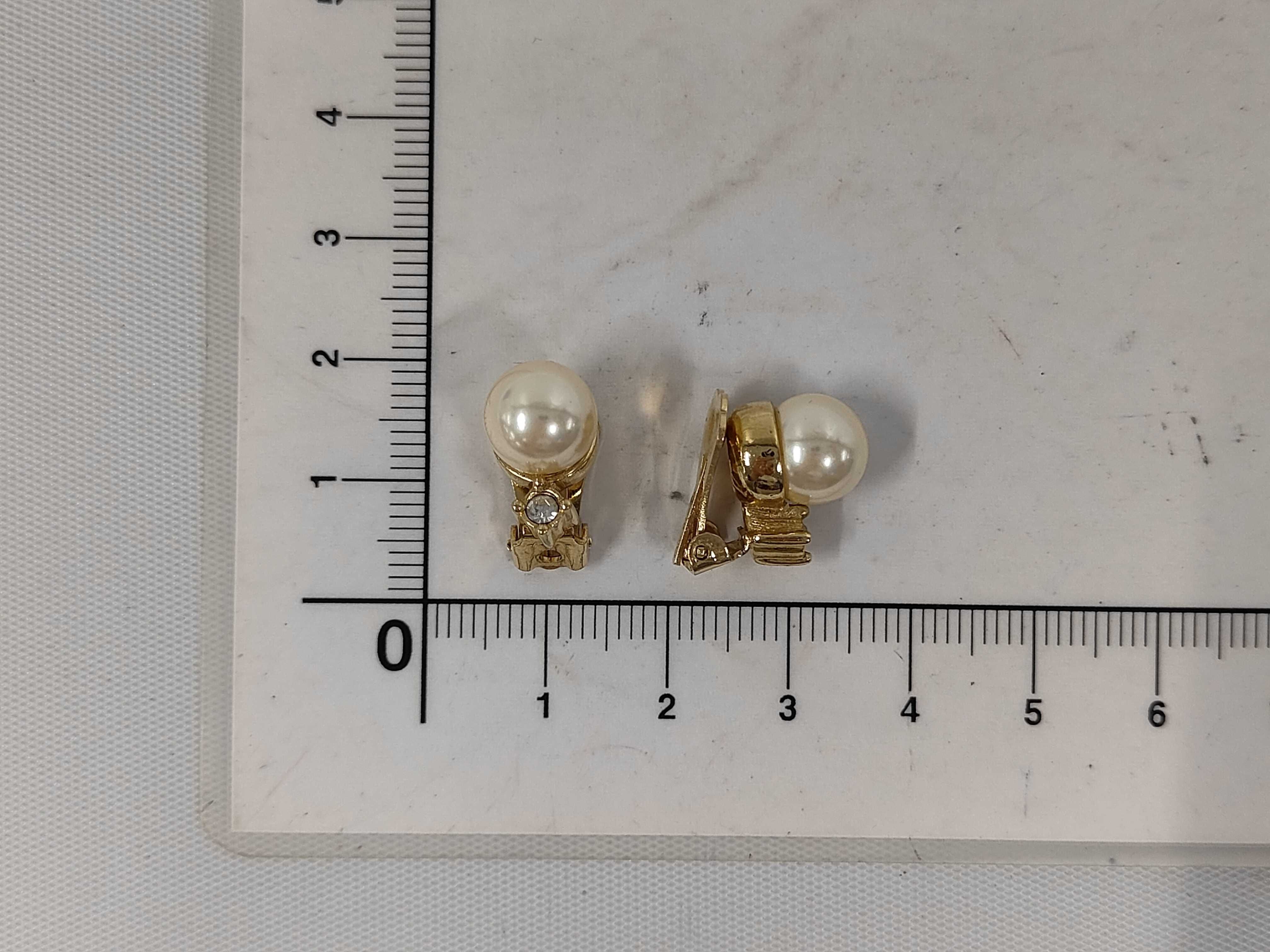 earrings, faux pearl earrings — view 2