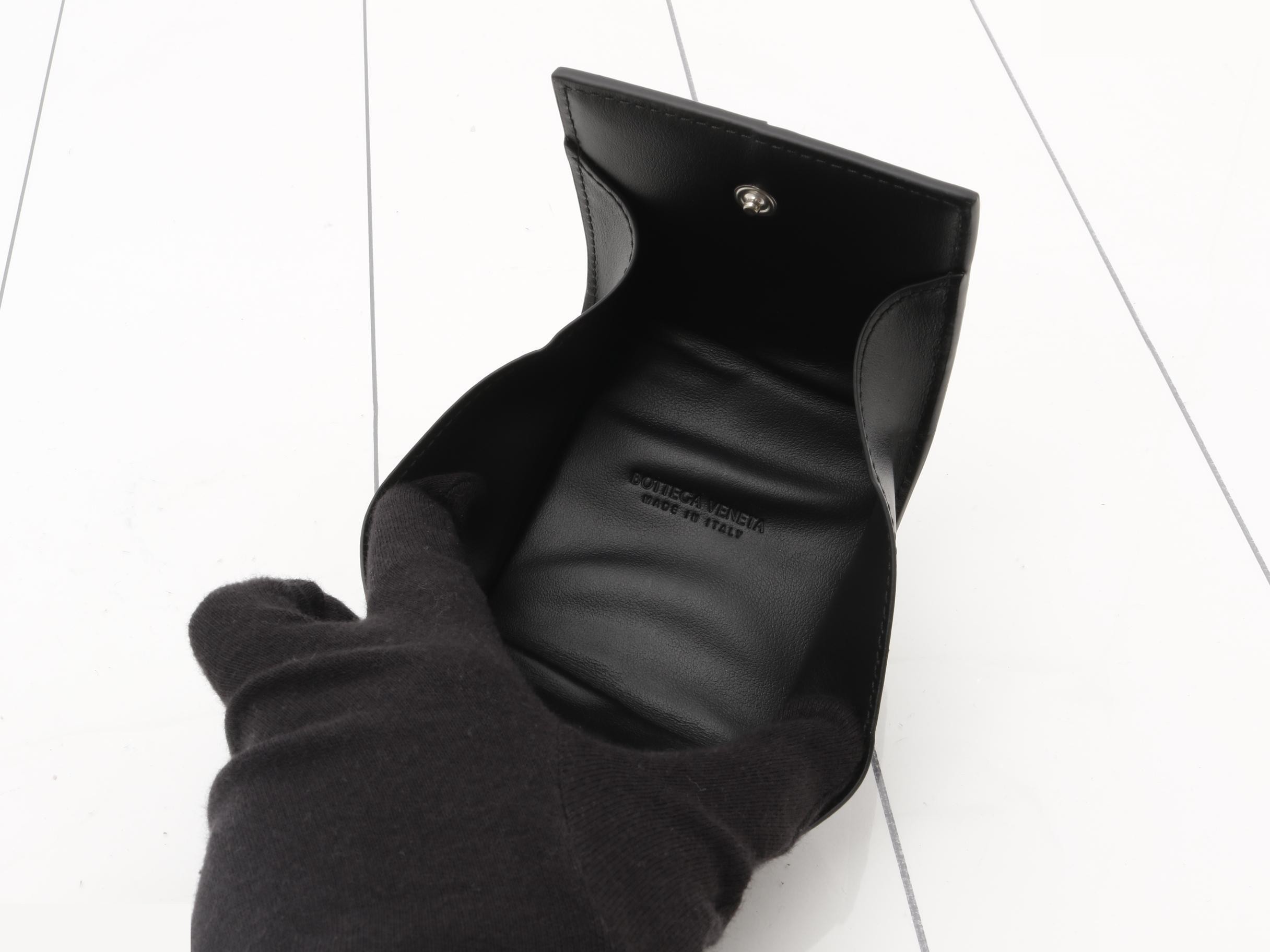 Maxi Intrecciato Coin Case, Unused, Stored, Black — view 4