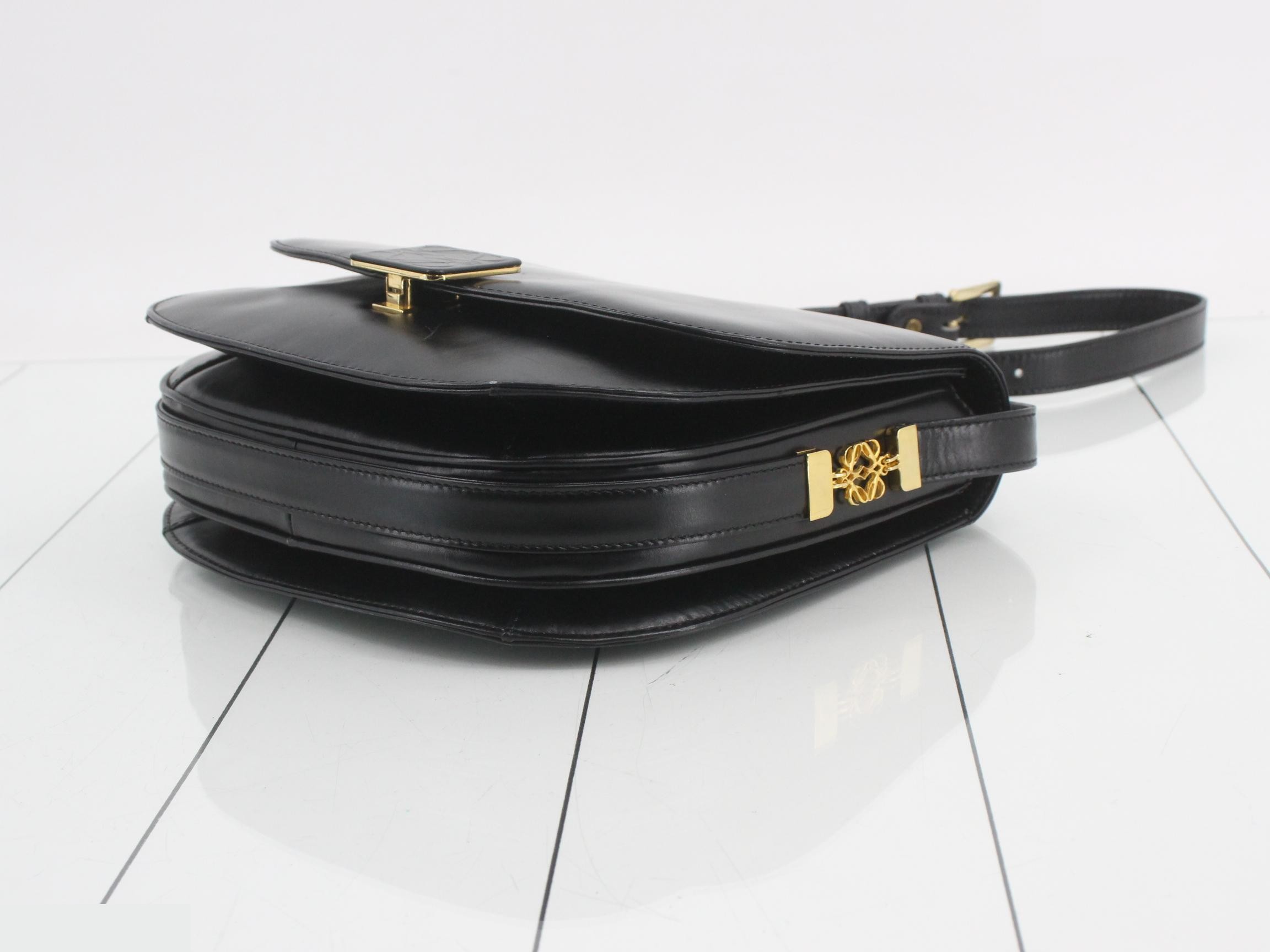 Shoulder bag, Anagram design, black leather — view 6