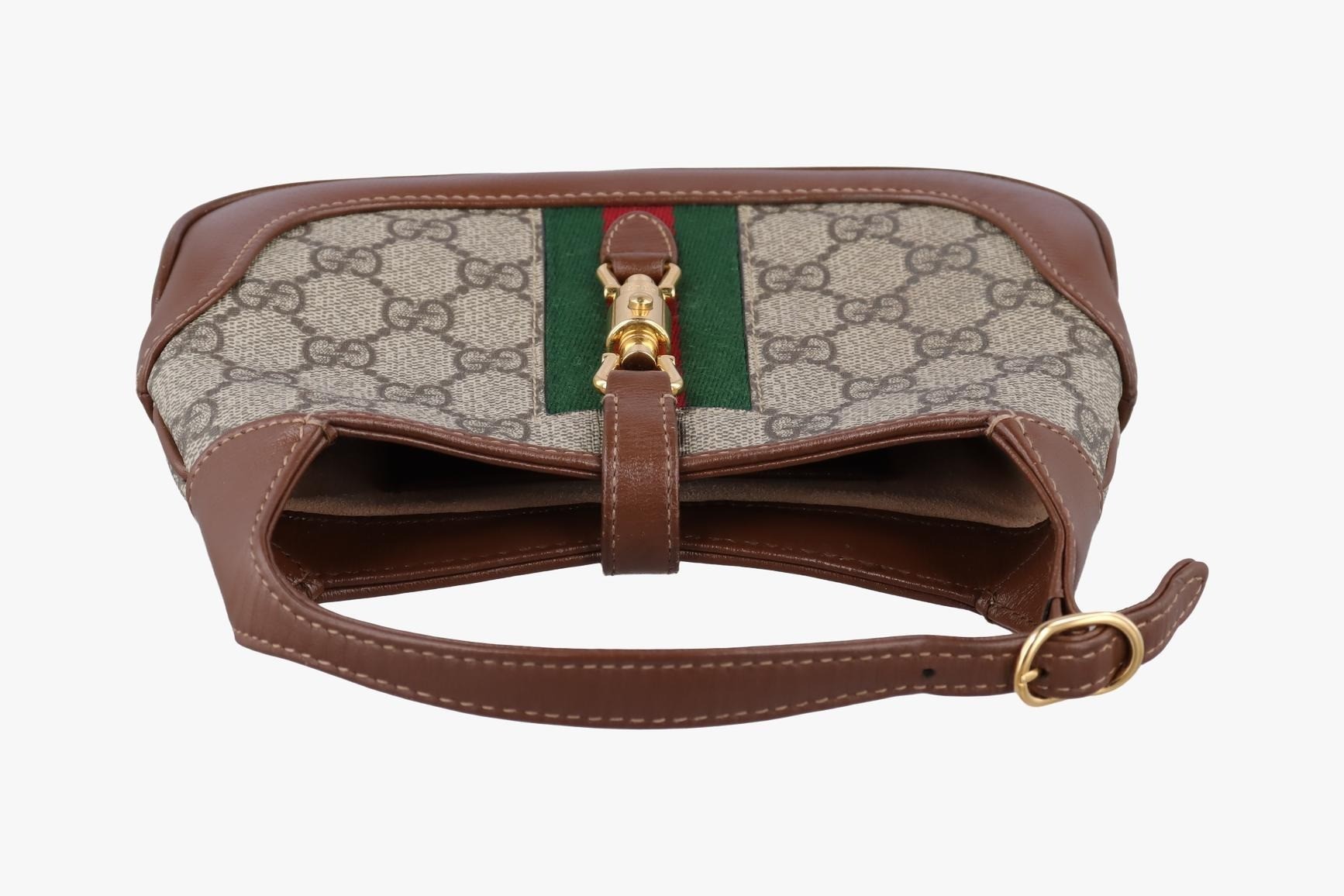 Jackie 1961 GG Supreme Brown PVC Coated Canvas x Leather — view 5