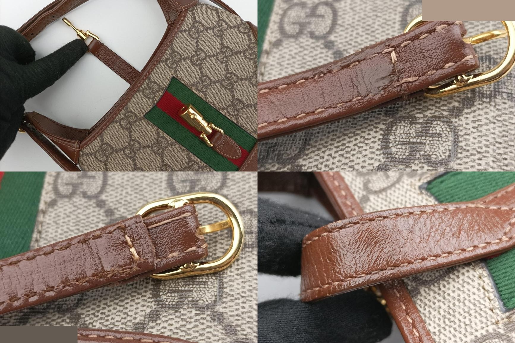 Jackie 1961 GG Supreme Brown PVC Coated Canvas x Leather — view 9