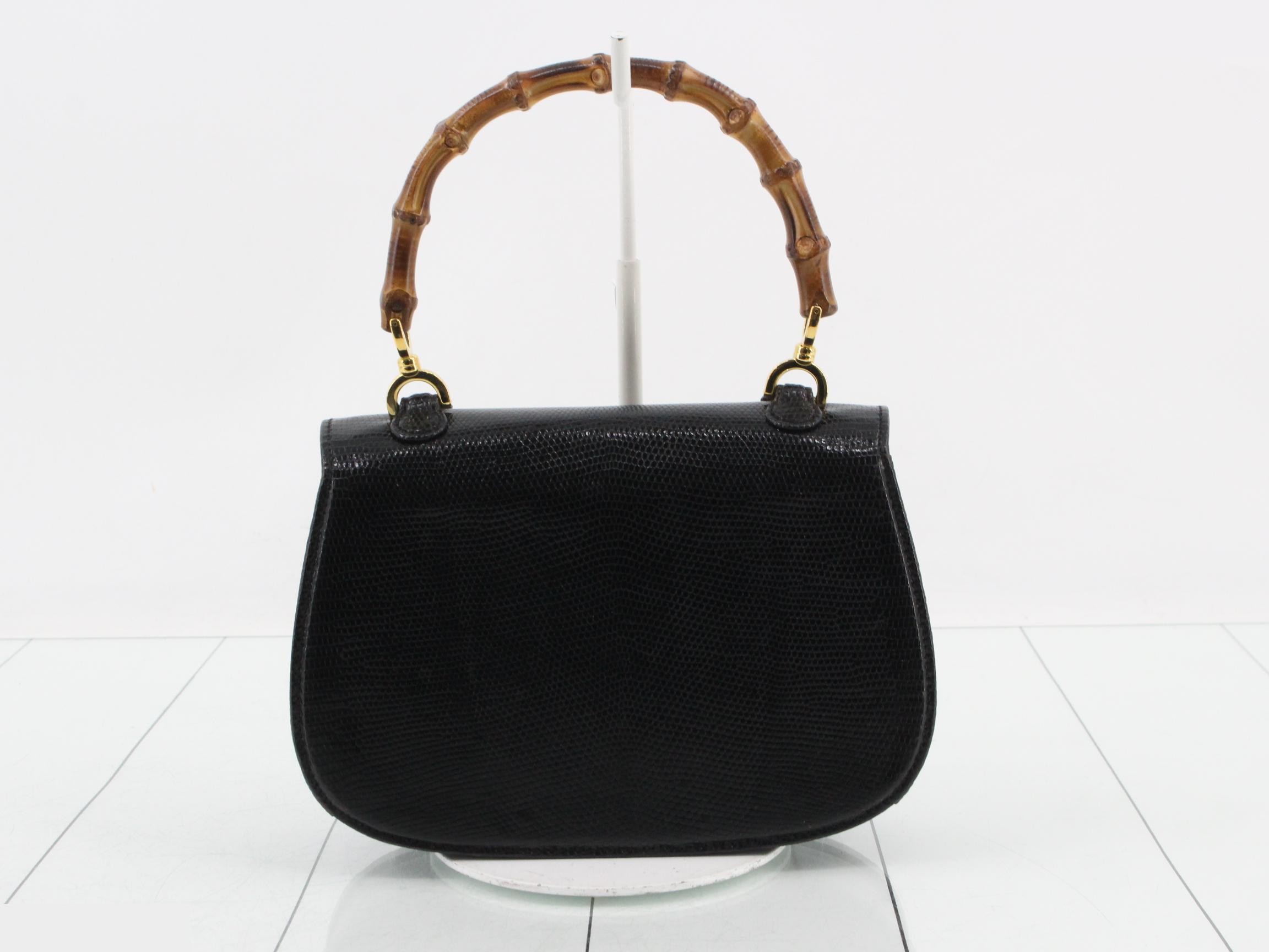 Top handle lizard leather black — view 2
