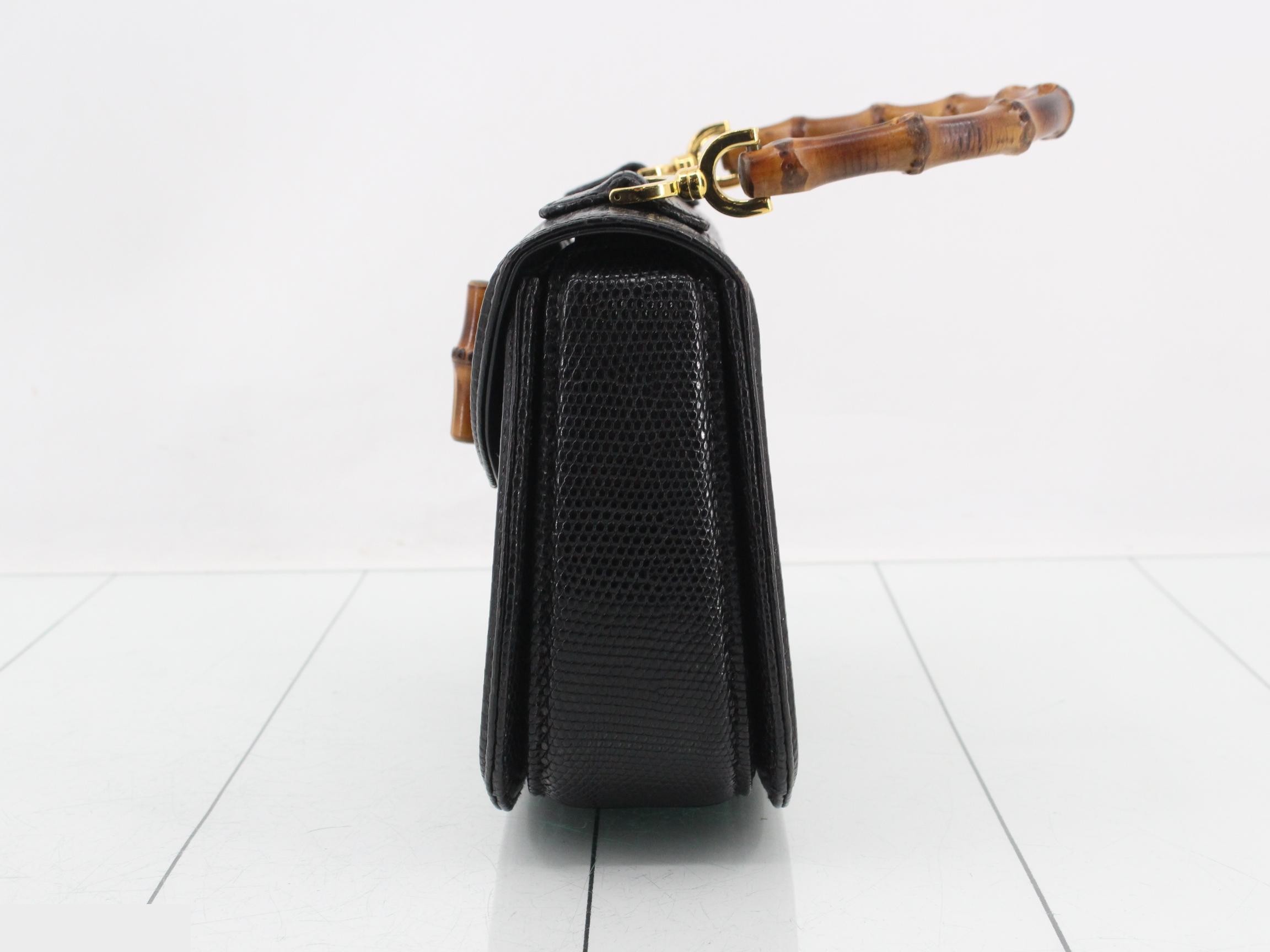 Top handle lizard leather black — view 3